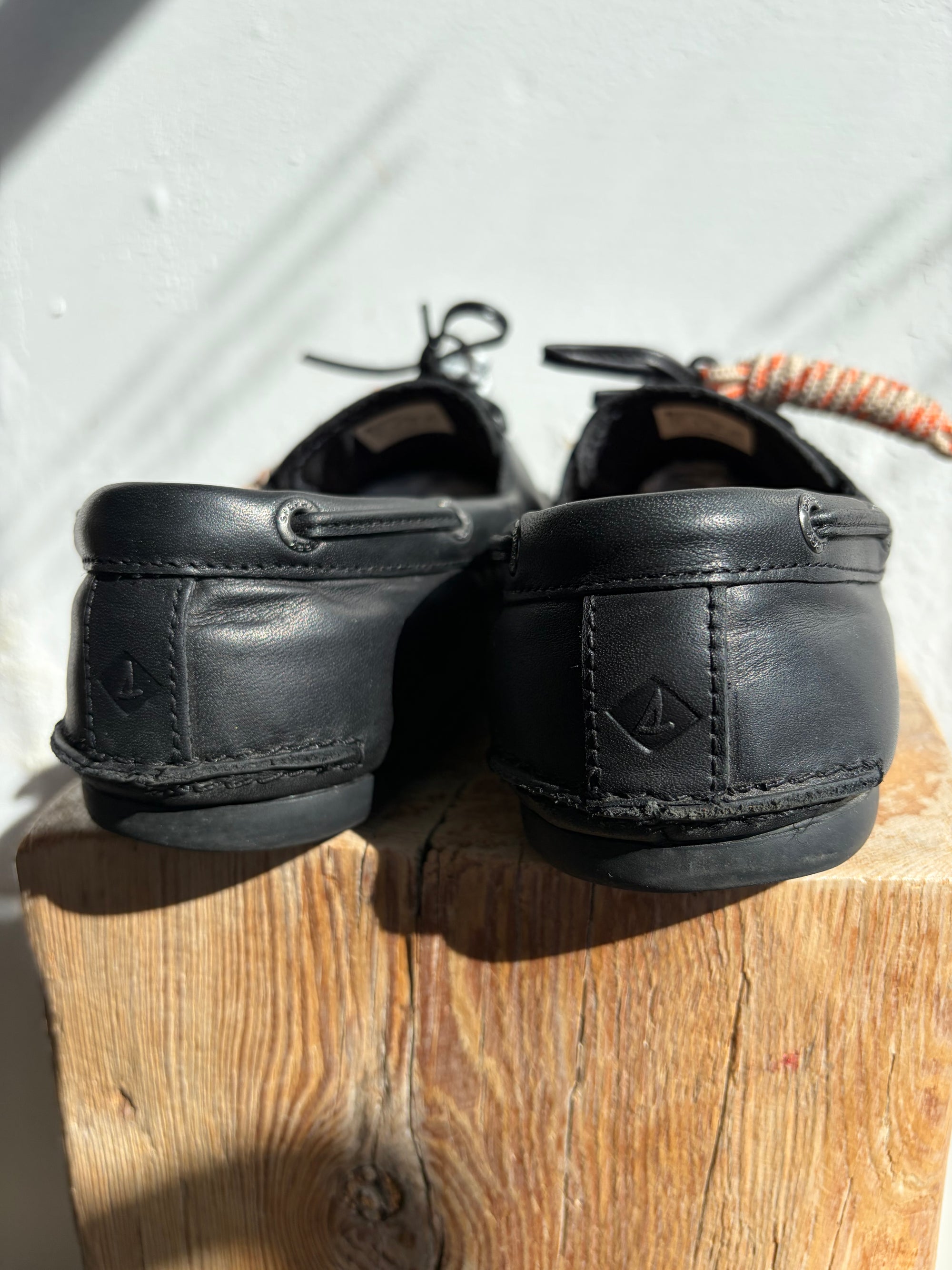 Aritzia x Sperry, AO boat shoes, Black, 6.5