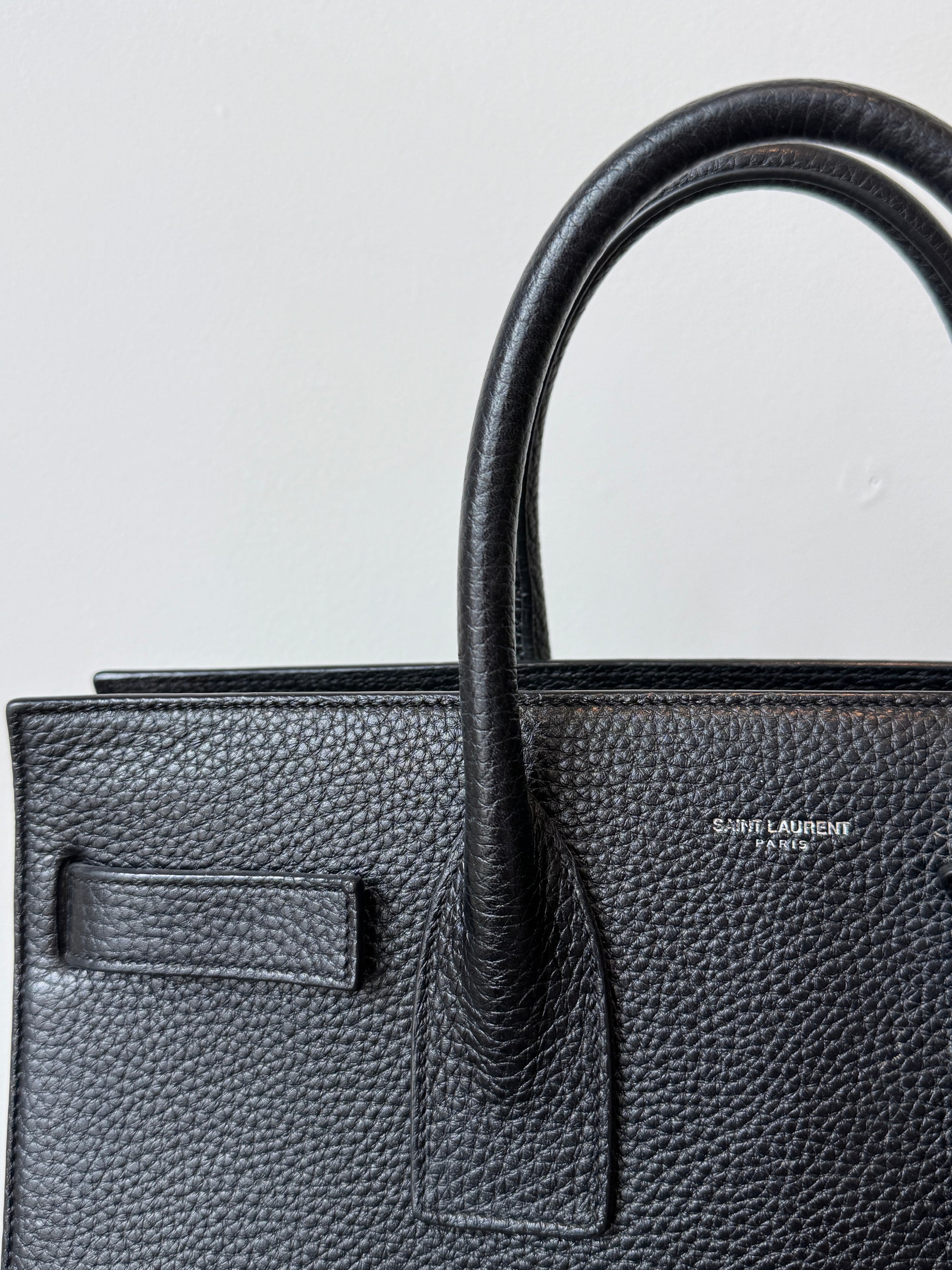 Saint Laurent Sac Du Jour Small, Black Grained Leather