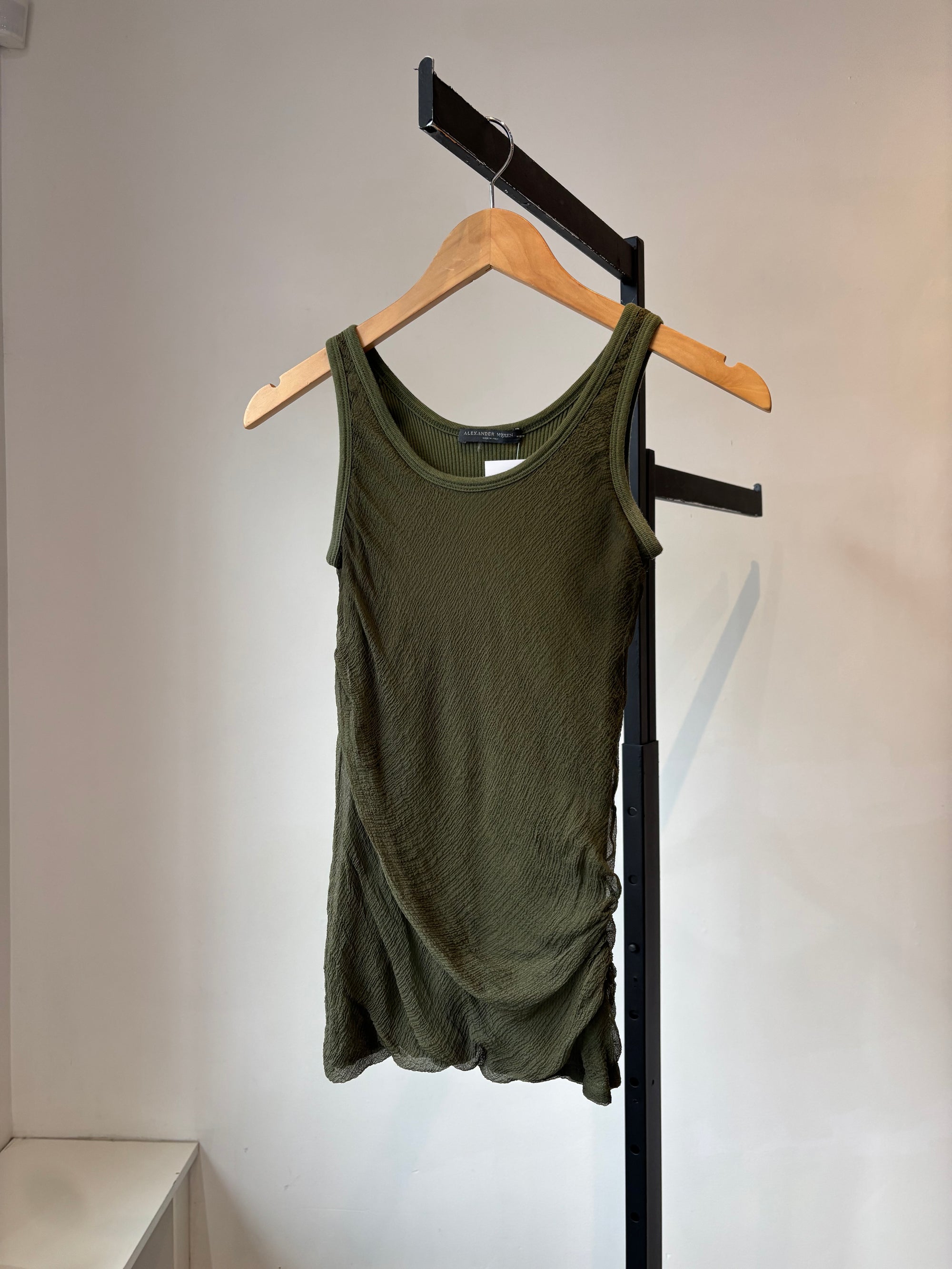 Alexander McQueen Green Layered Scoop Neck Tank Top, size 42