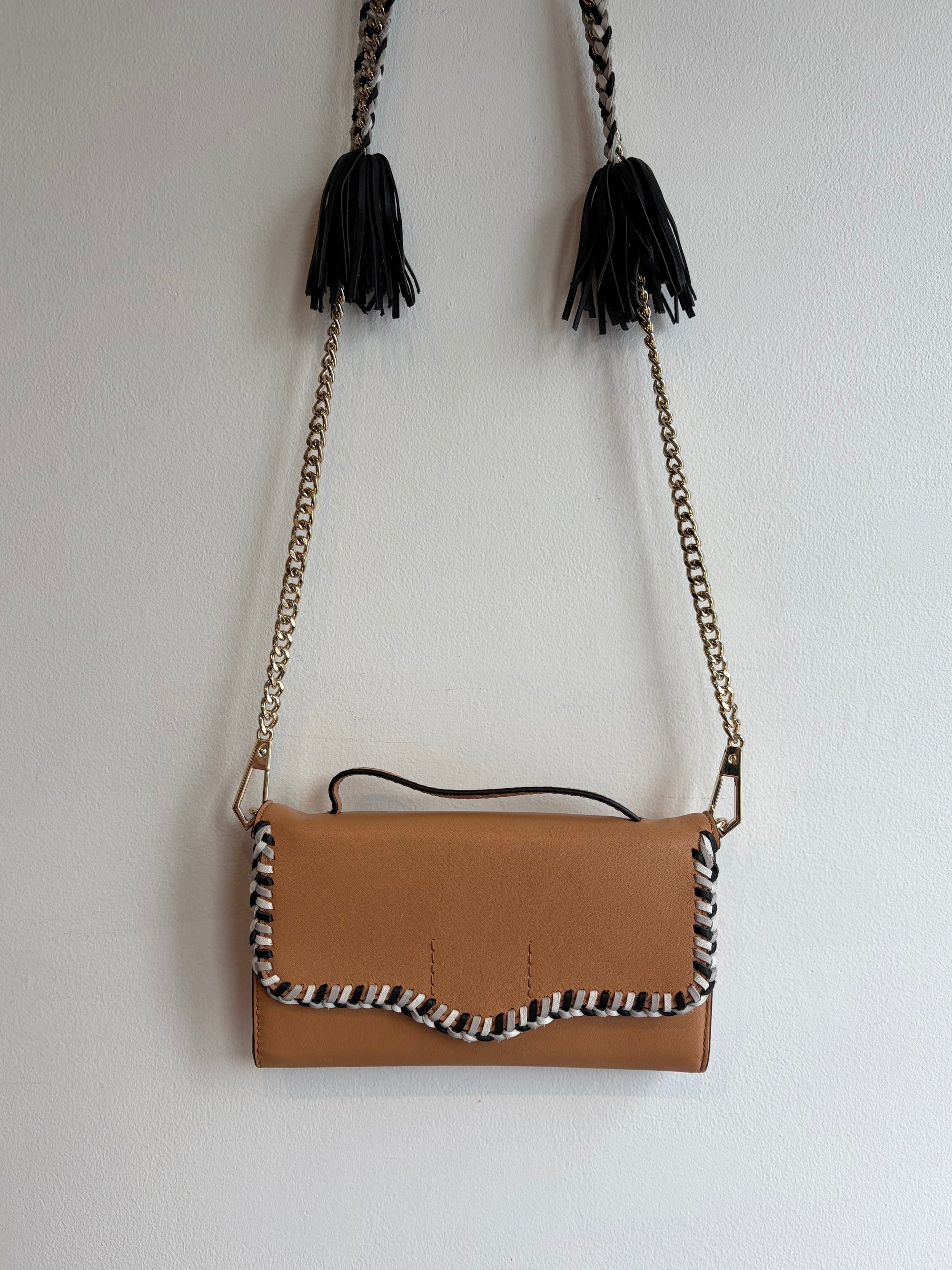 Rebecca Minkoff Leather Wallet on Chain, Tan