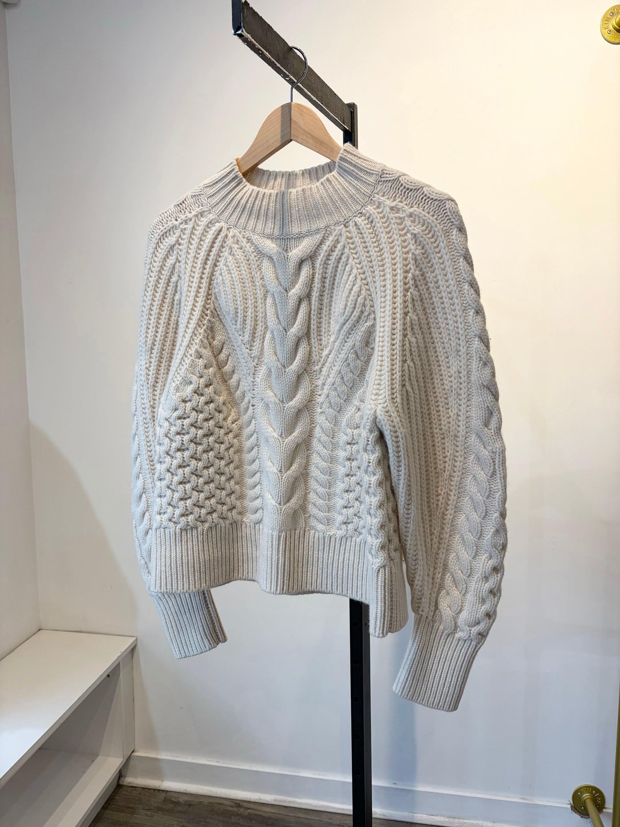 Banana Republic cashmere mock neck sweater,  Cream, Medium