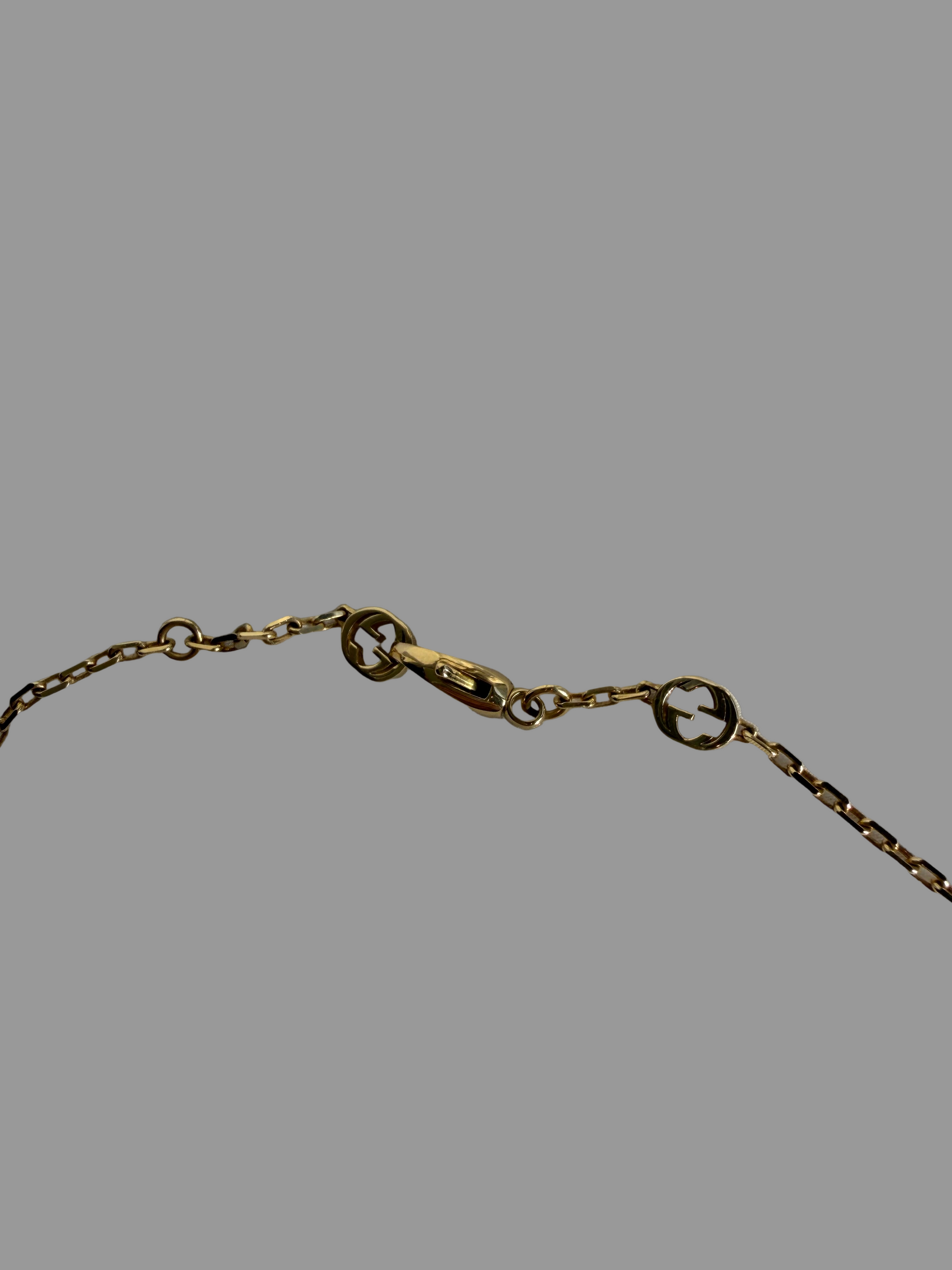 Gucci 18k Running GG Interlocking Necklace, Gold