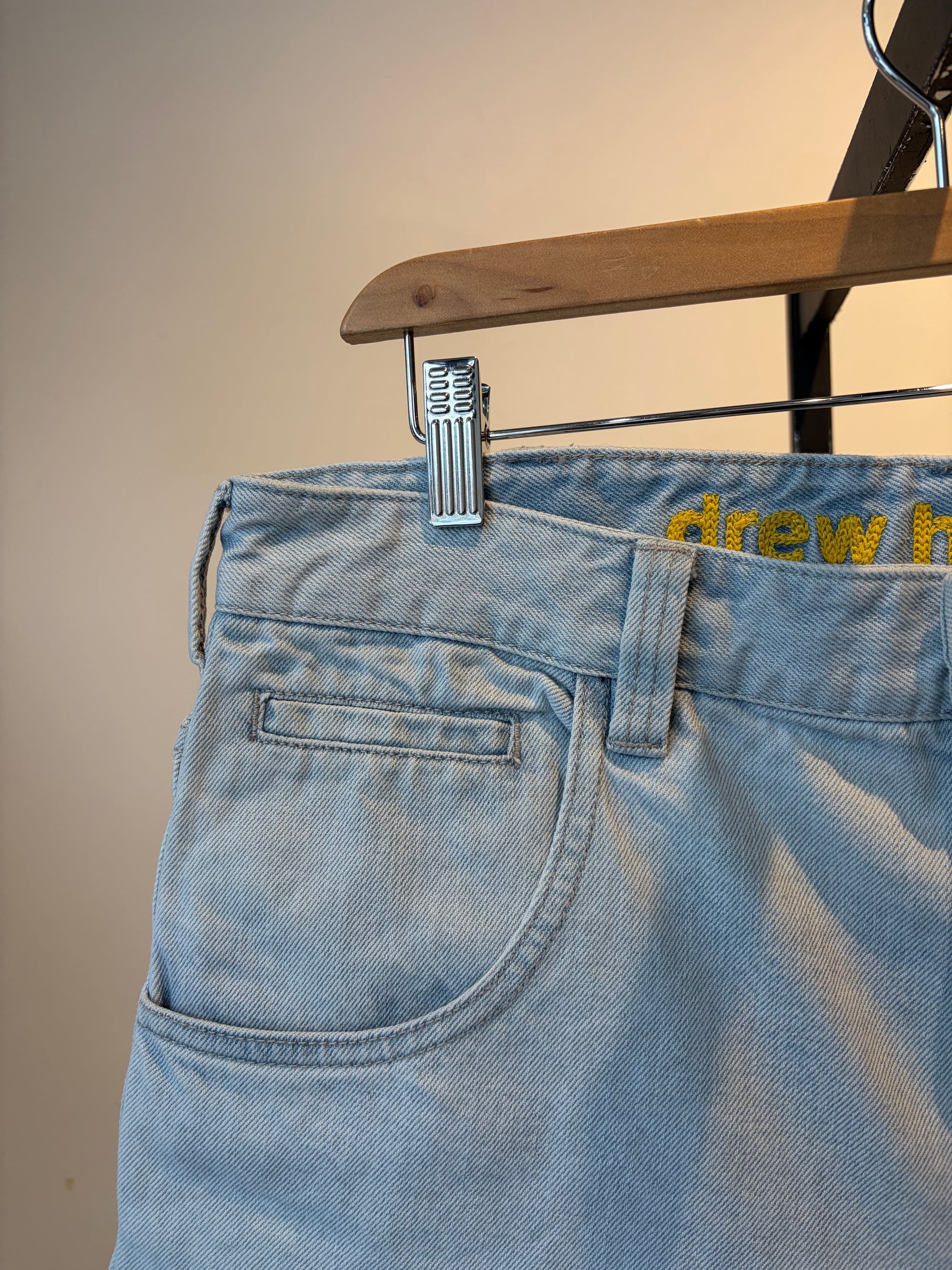 Drew House Smiley Denim Short Bleach Washed, 34