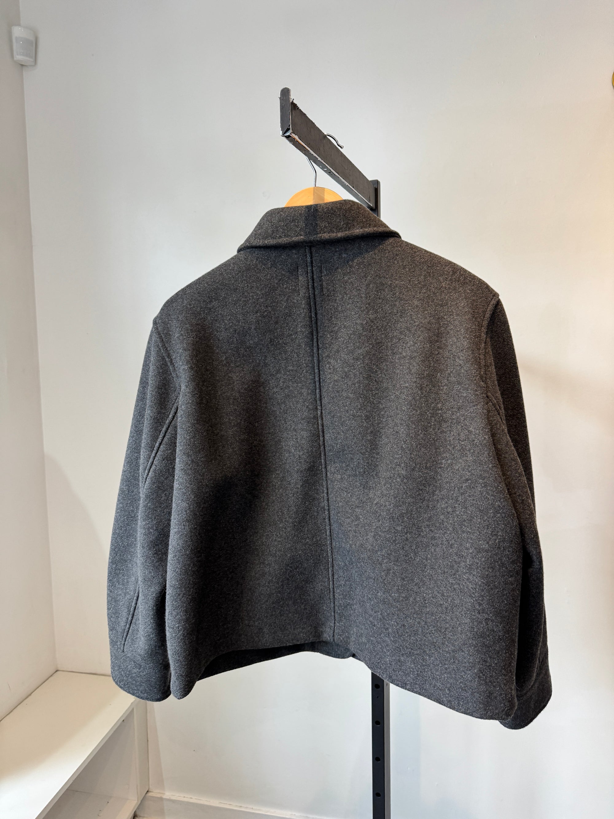 Zara unlined button coat, Charcoal, XL