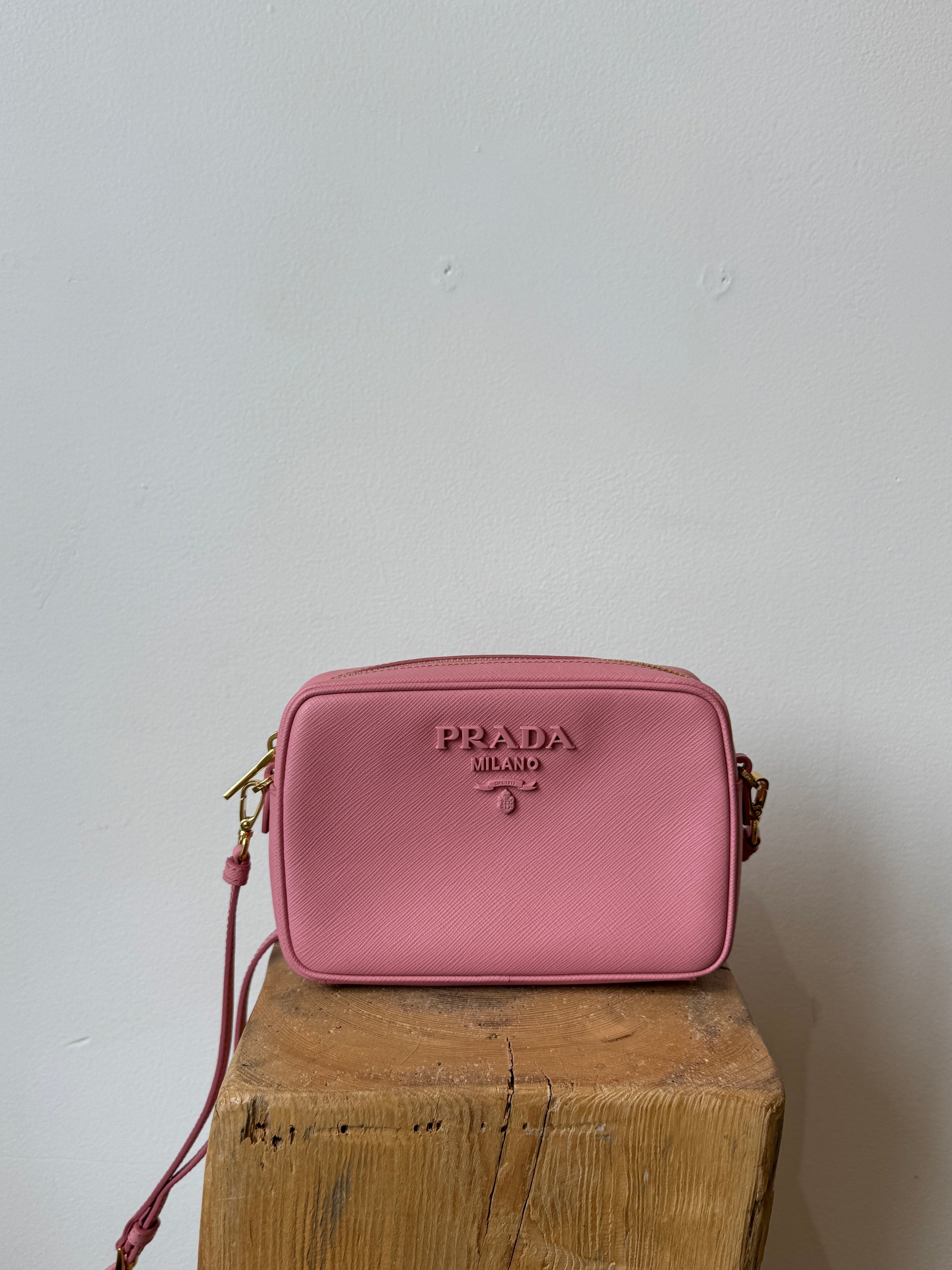 Prada Tone on Tone Logo Crossbody Pink