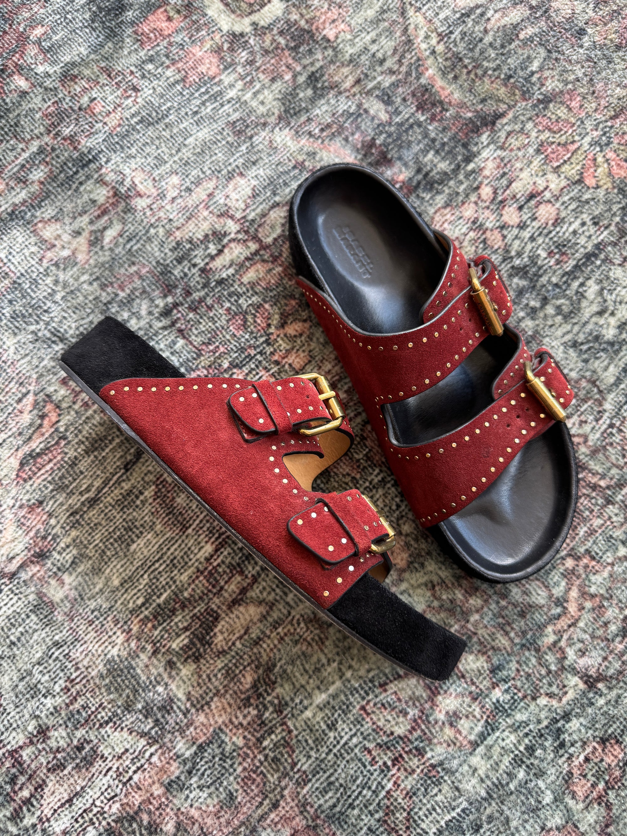 Isabel Marant Lennyo suede sandals, Rust, 38
