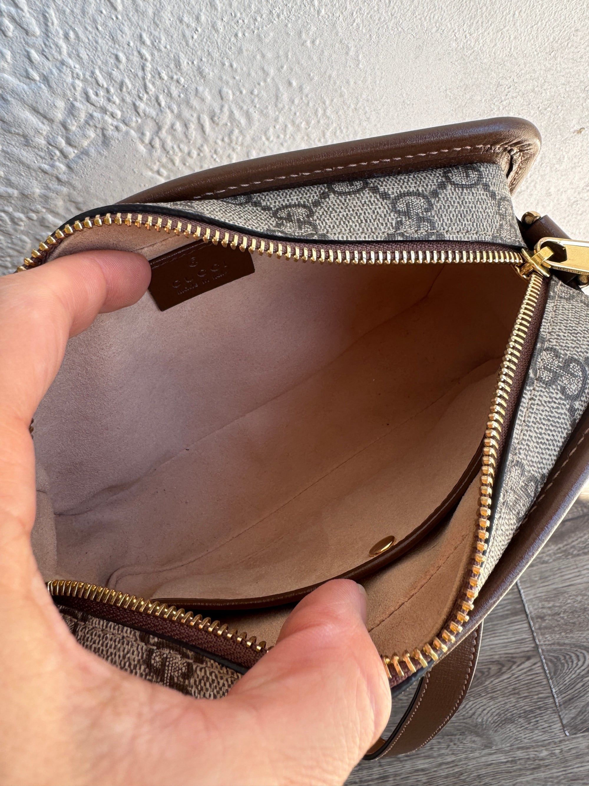Gucci GG Mini Messenger Crossbody Bag, Brown