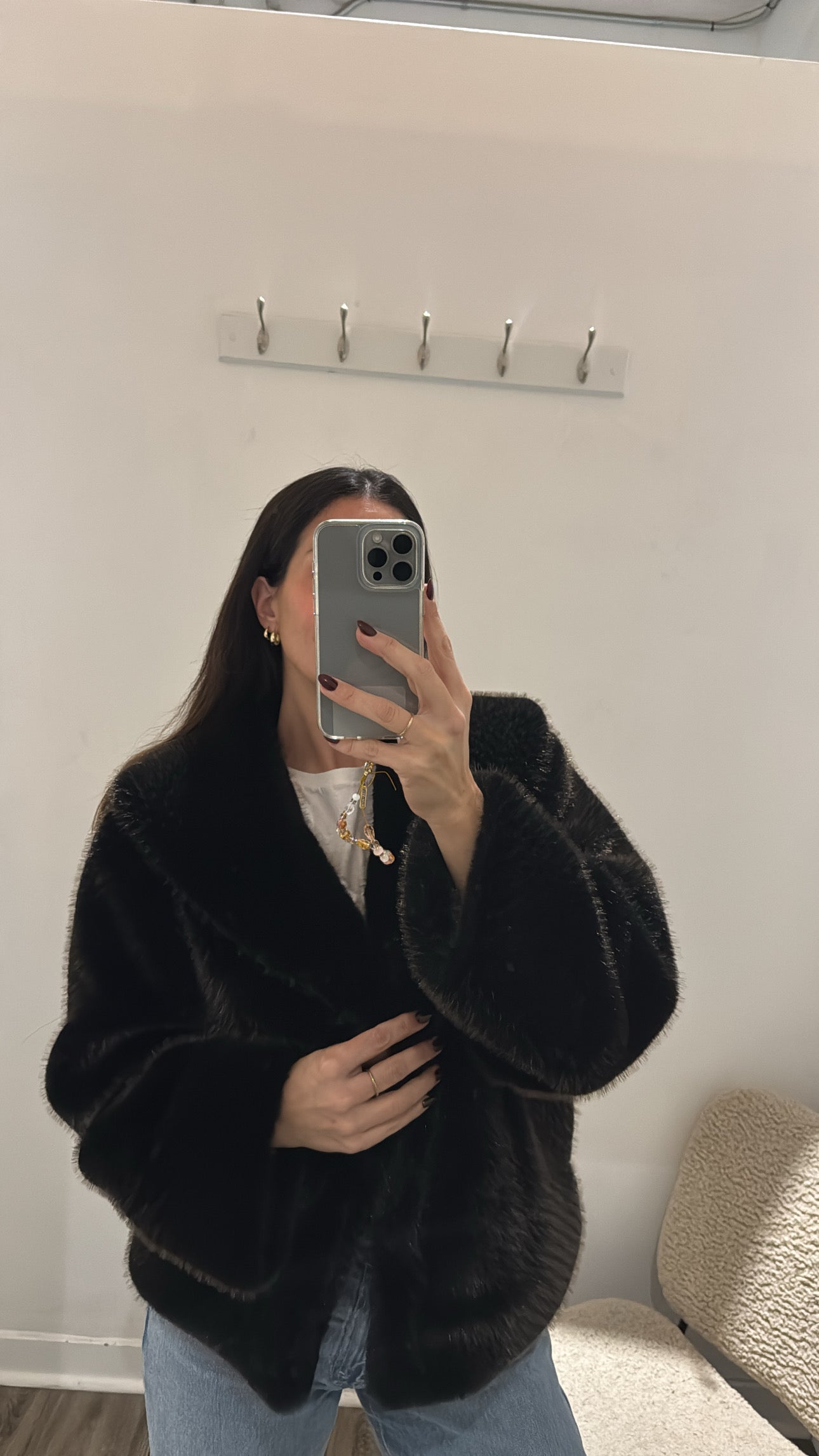 Anine Bing faux fur Hilary Jacket, Brown, XS