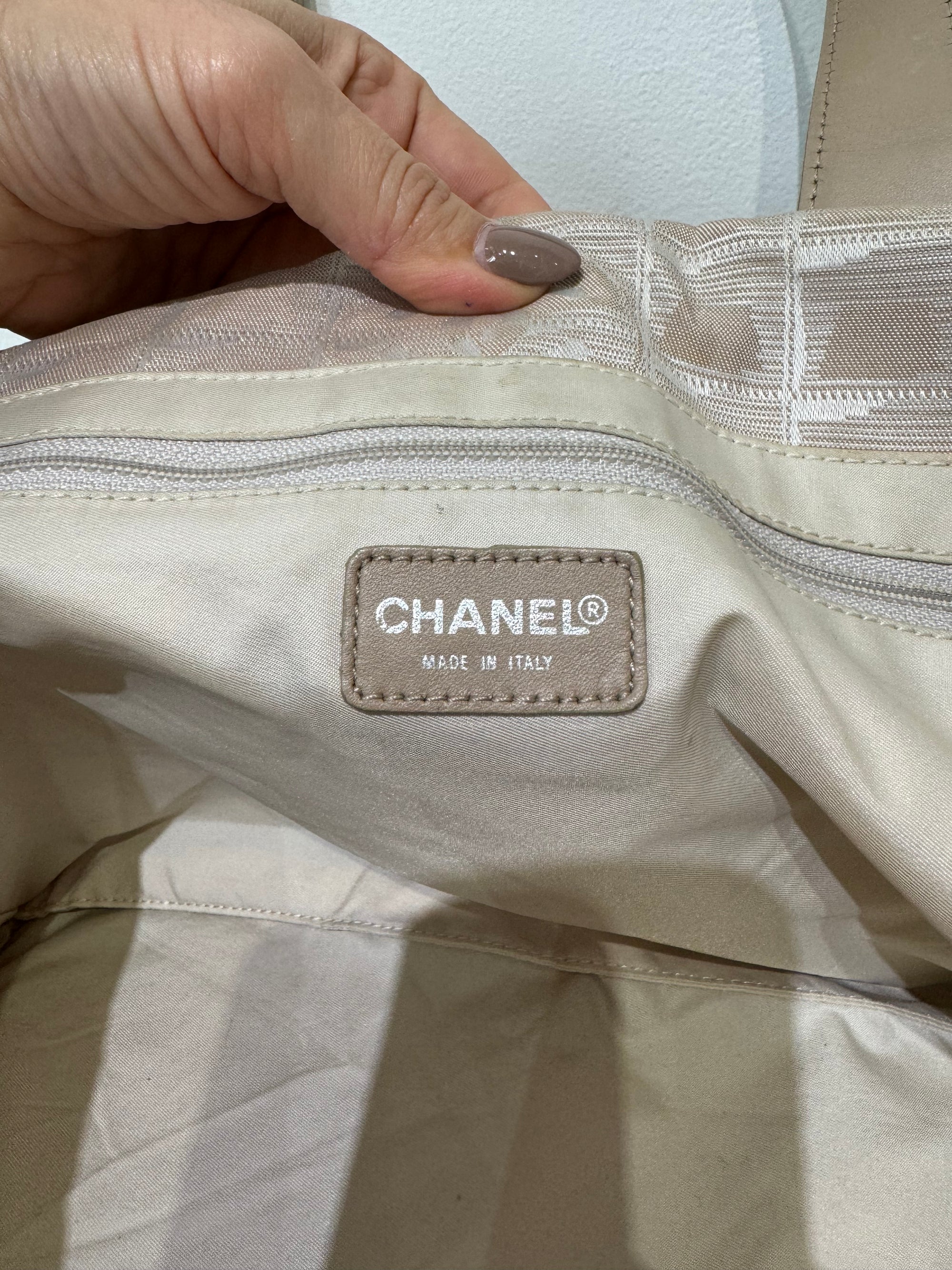 Chanel Vintage Travel Line Tote Bag, Cream