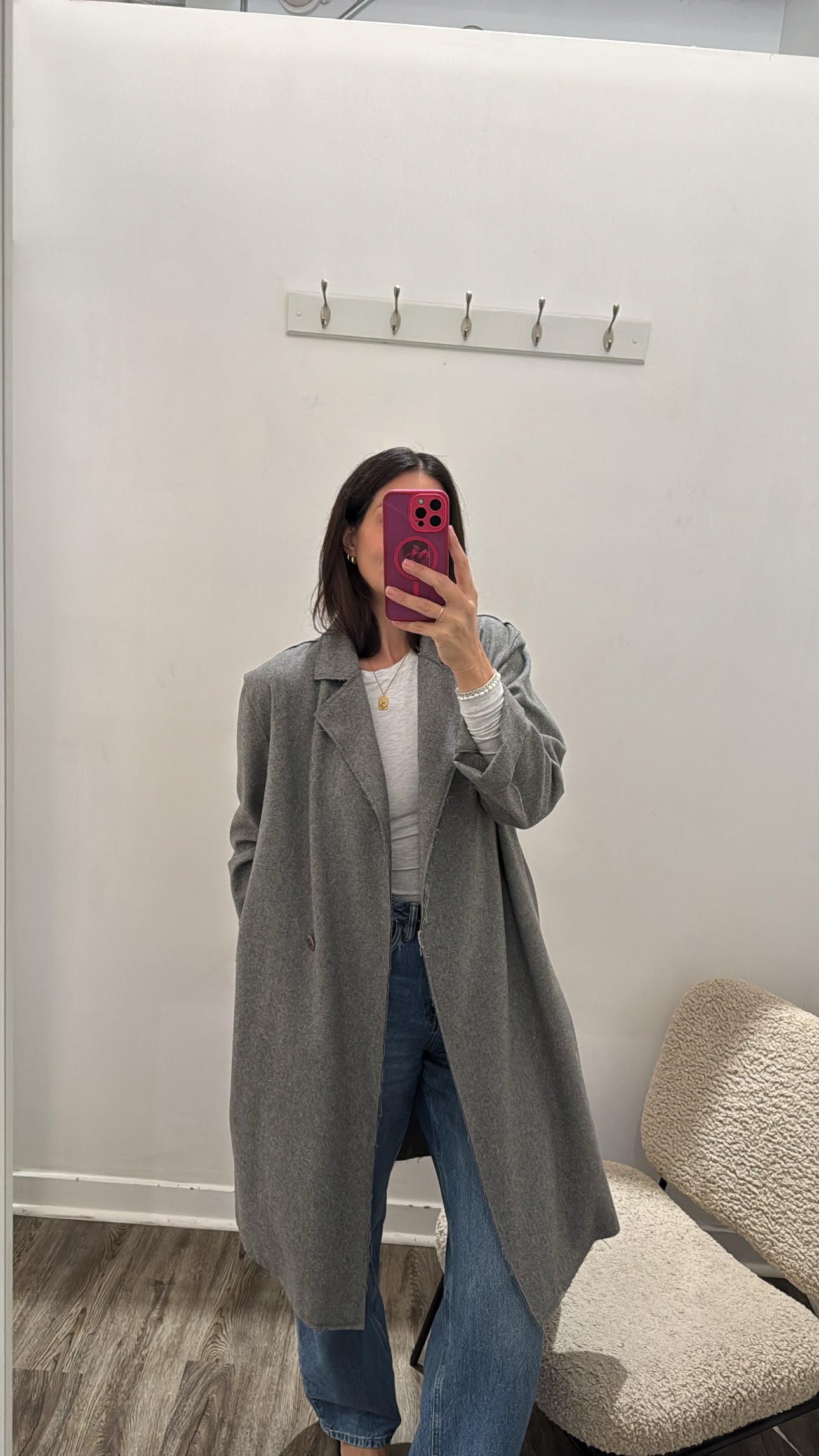 Prada unlined wool car coat, Grey, 40