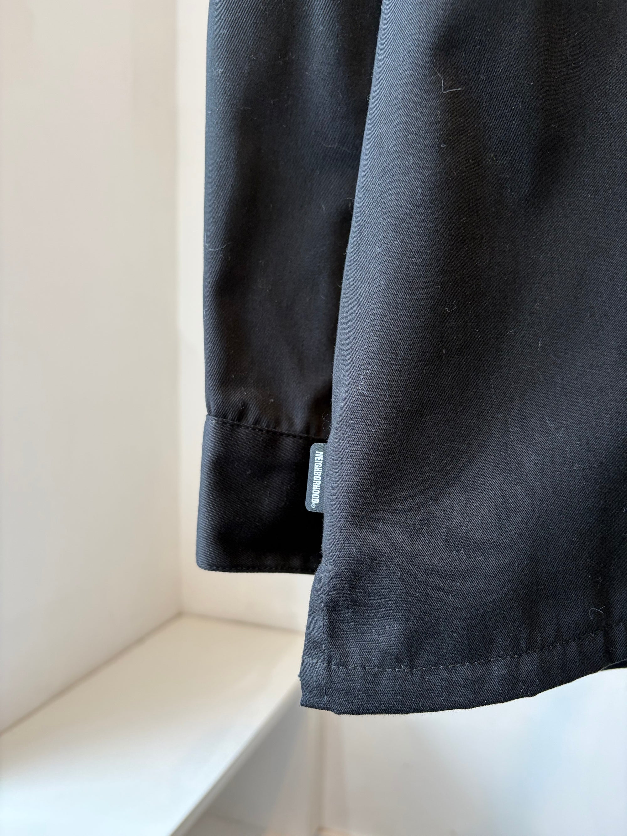 Neighborhood cotton quarter zip pullover jacket, Black, 4