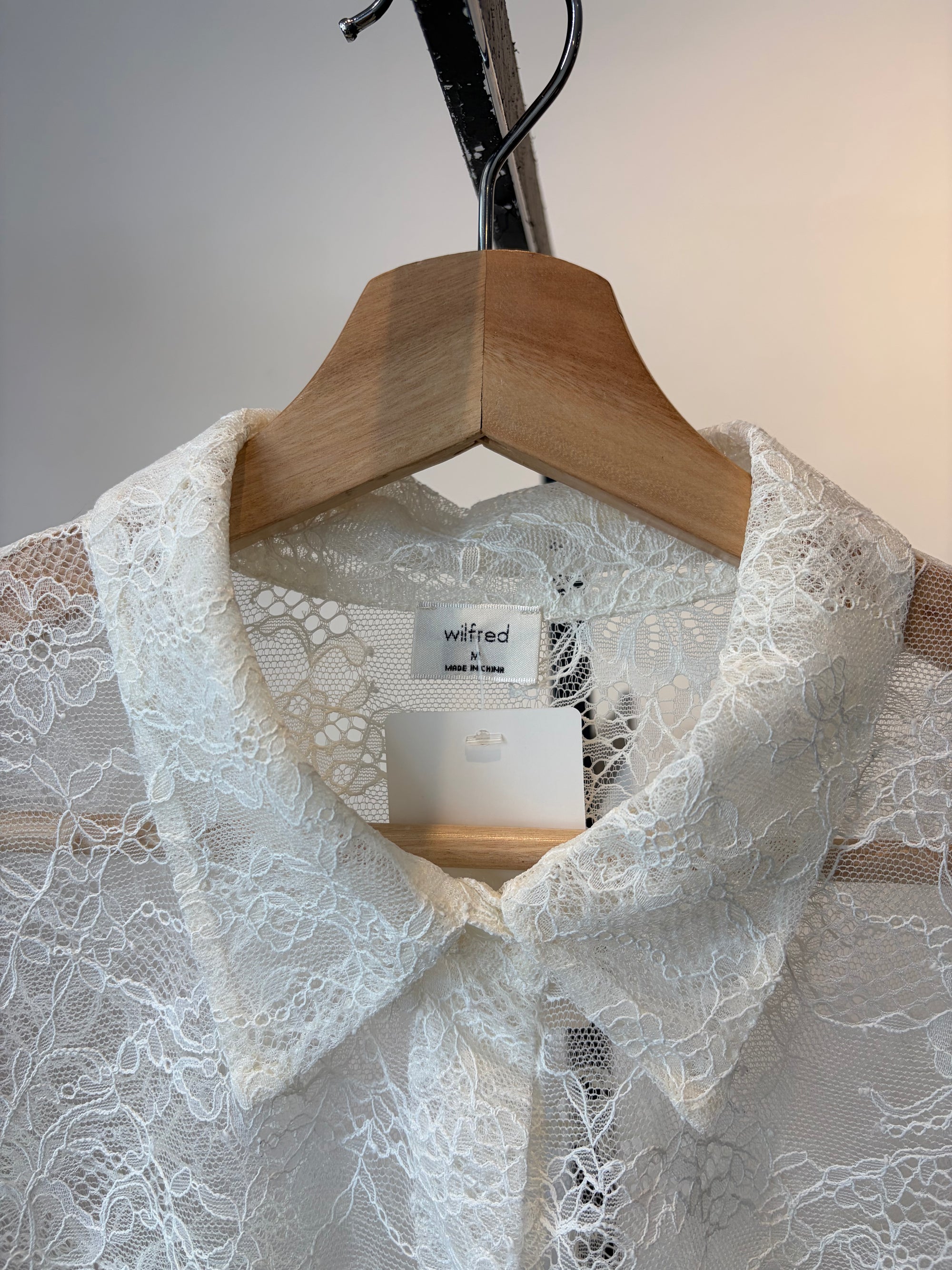 Wilfred white lace button up top, medium