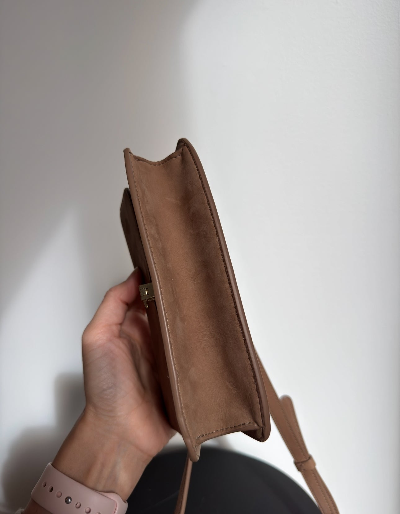 The Row E/W Sofia Suede Crossbody Handbag Taupe