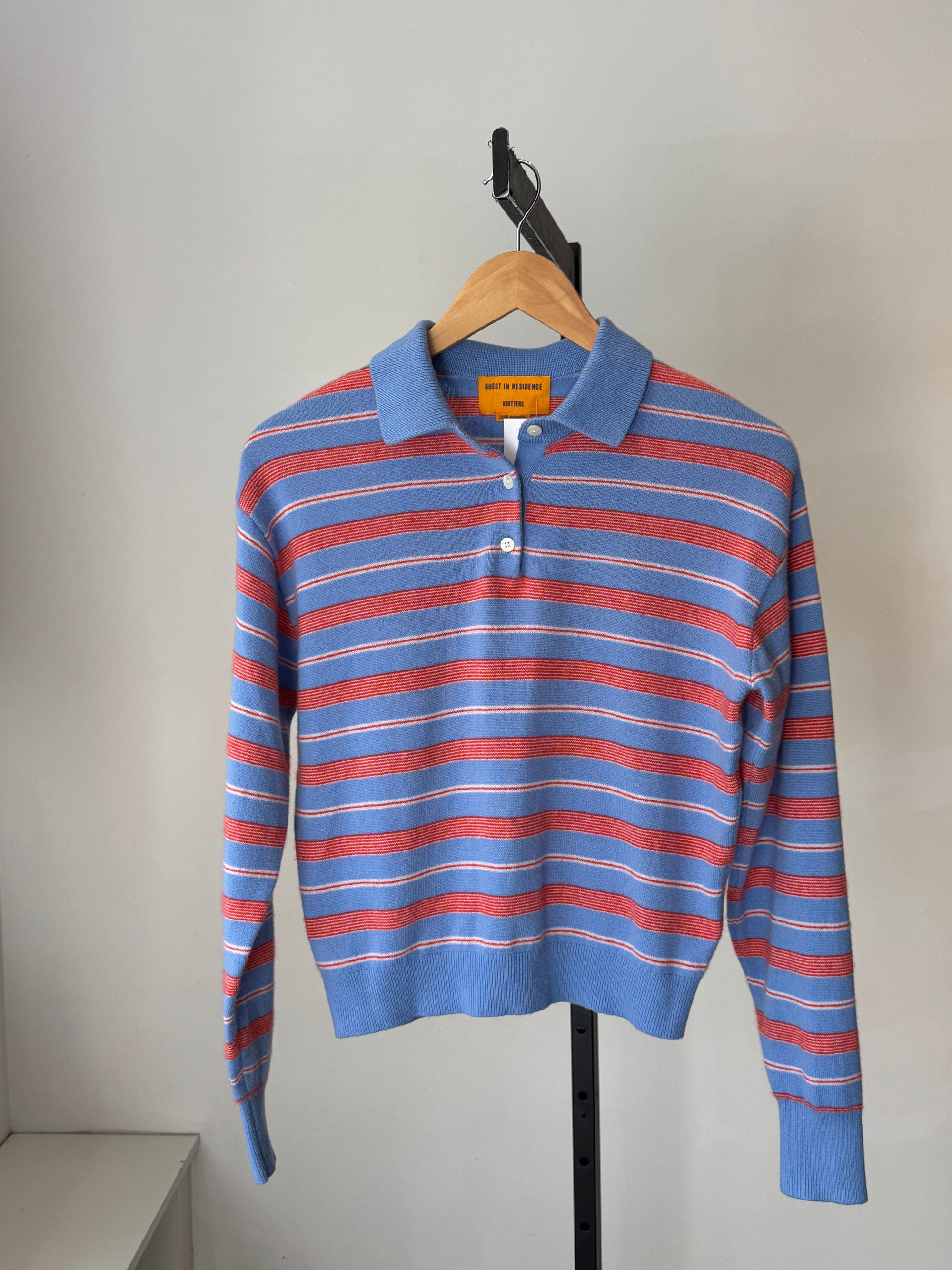 Guest in Residence Cashmere Polo Sweater Blue, XS