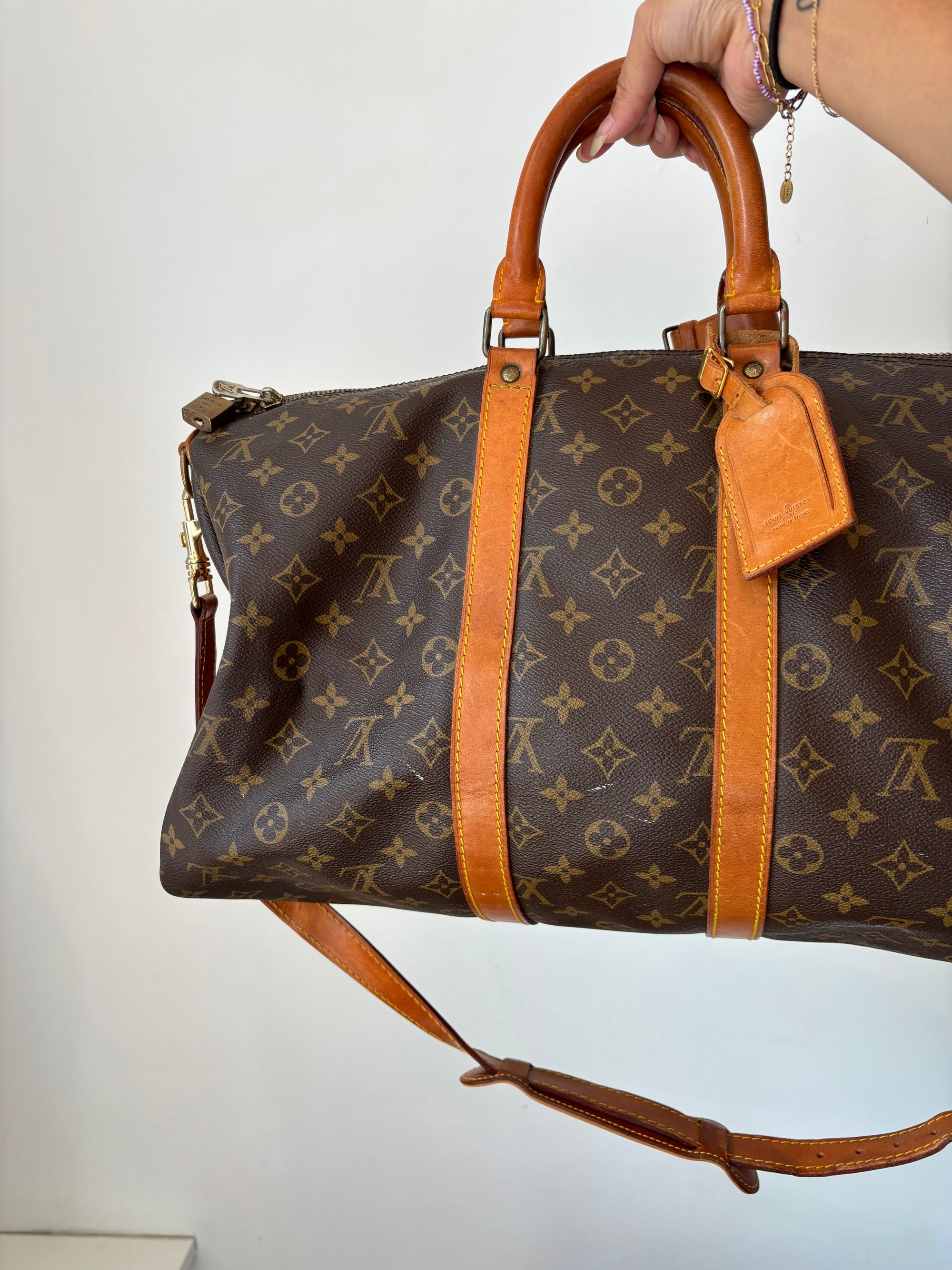 Louis Vuitton Brown Monogram Vintage Keepall 45