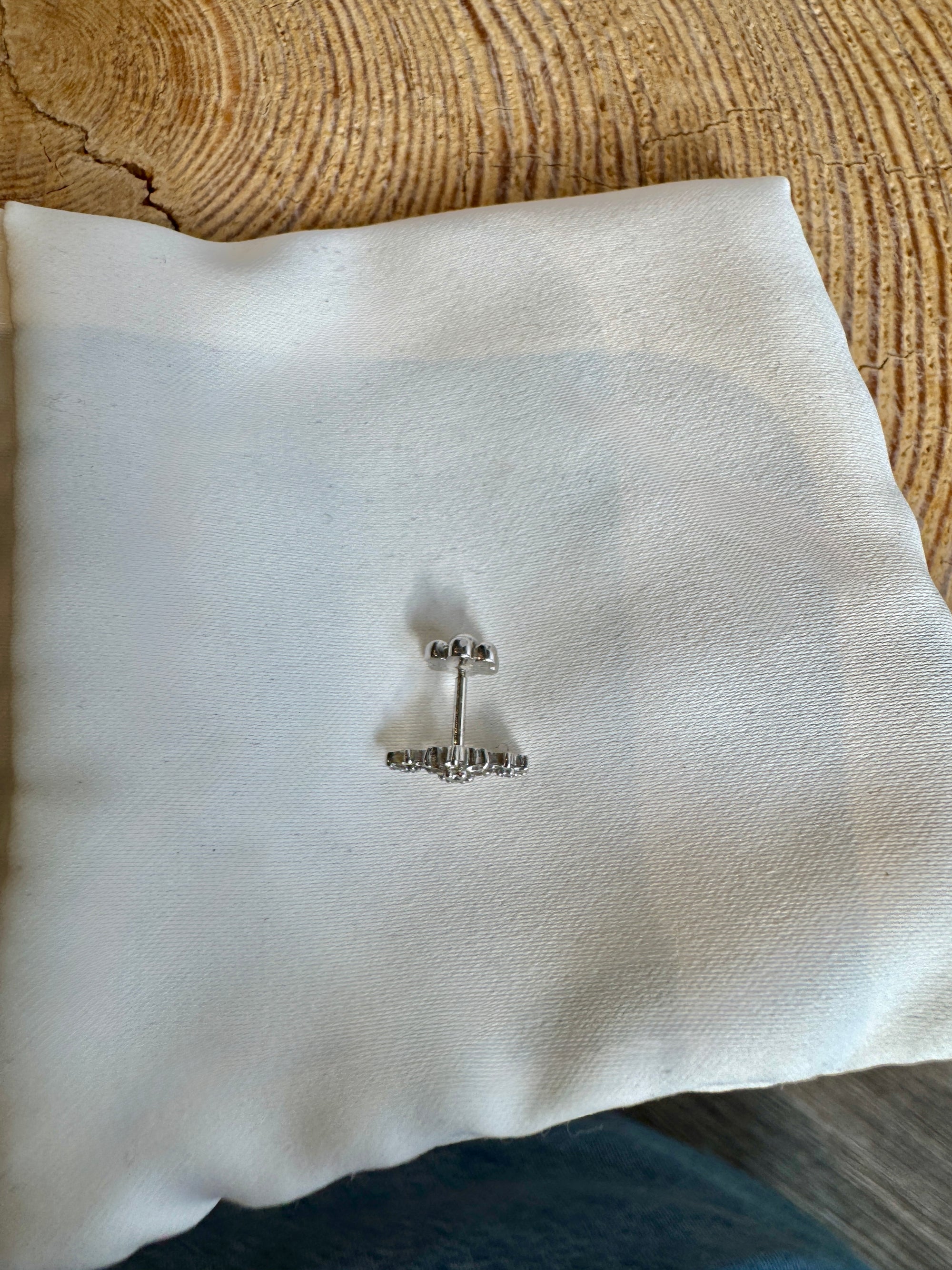 Maria Tash Diamond Three Flower Garland Stud Earring, 18k White Gold