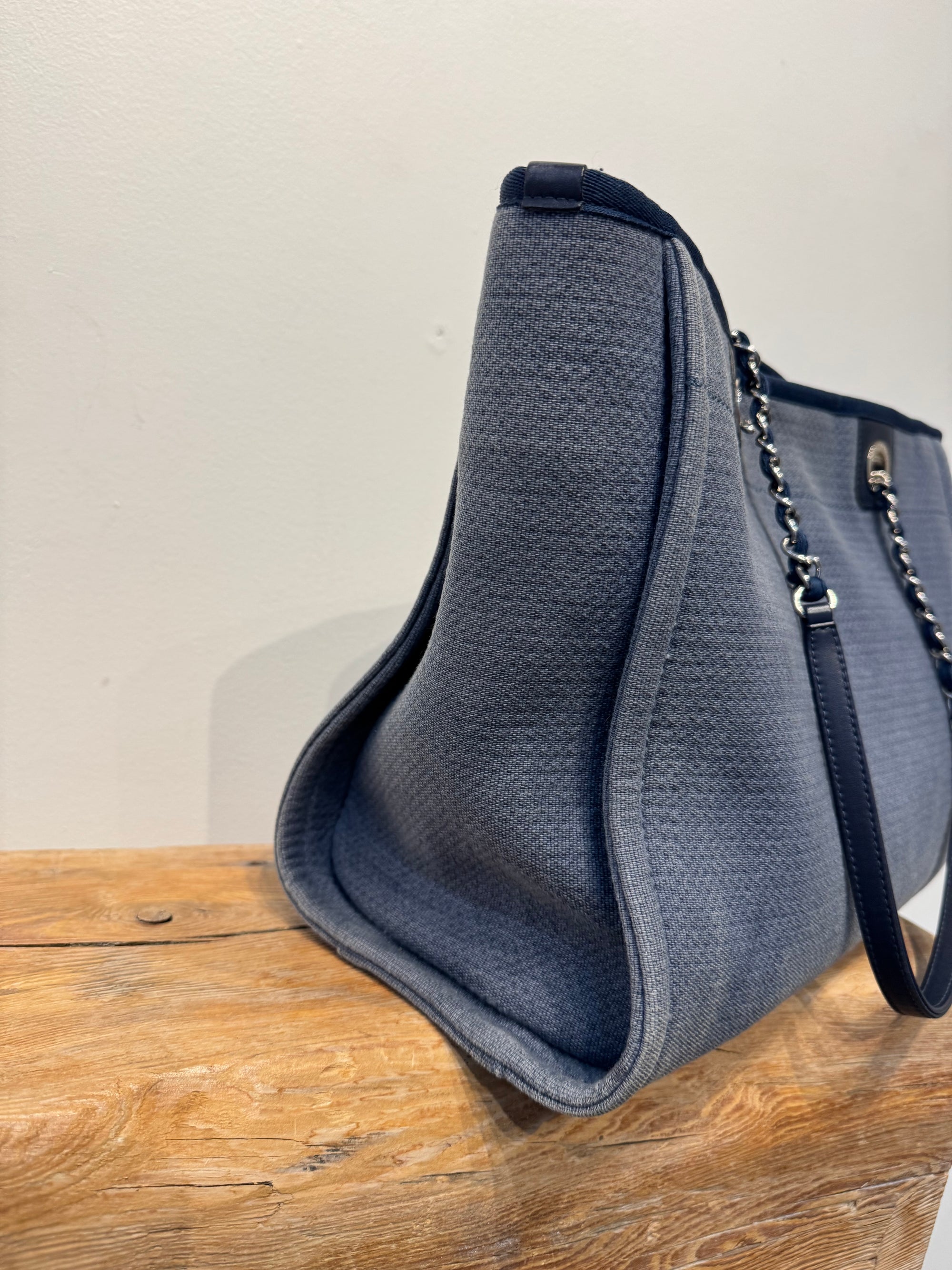 Chanel Small Deauville Shopping Tote, Blue, Small, 2014-2015