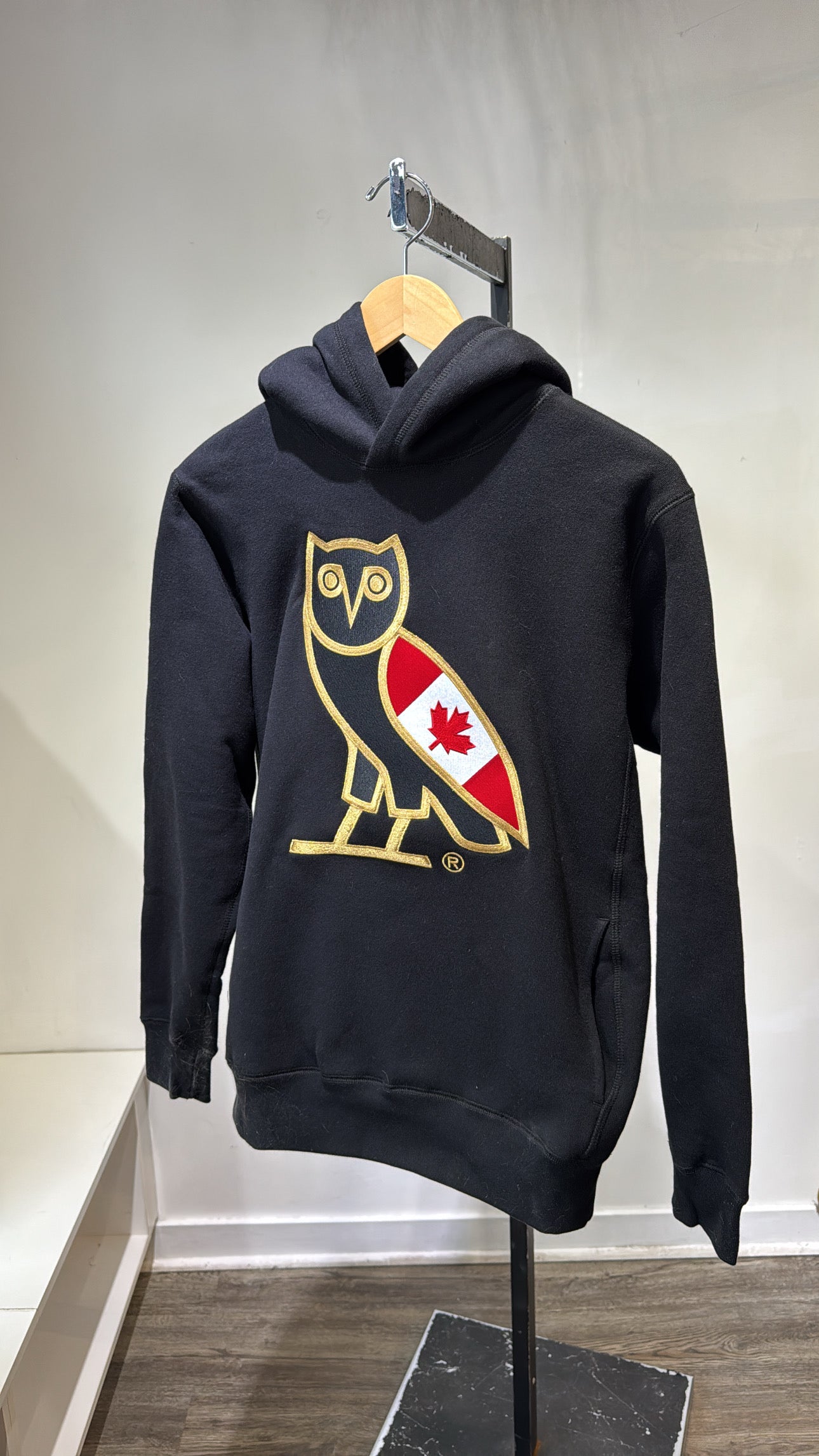 OVO hoodie Canadian flag, Black, XS