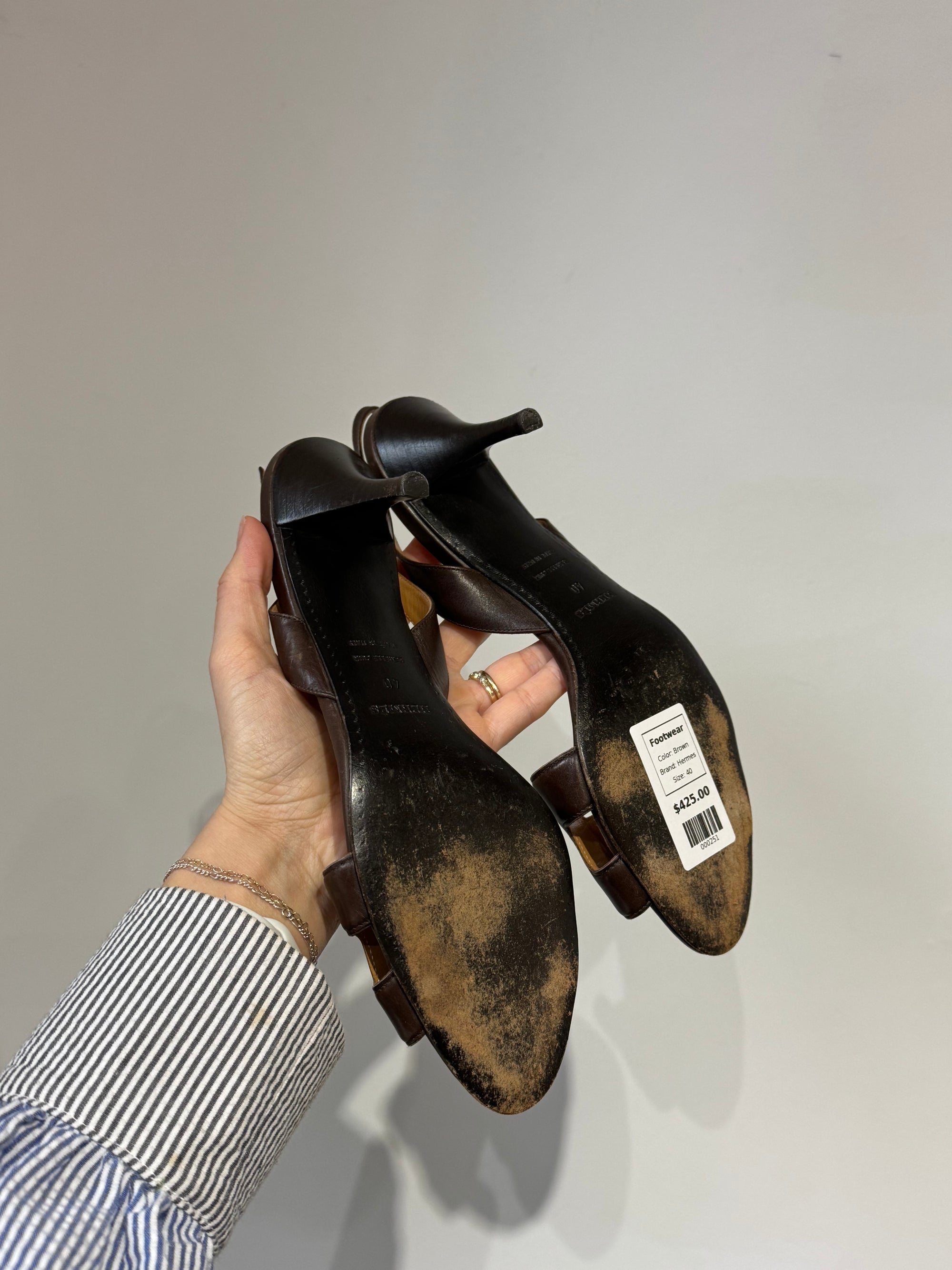 Brown Hermes Sandals, 40