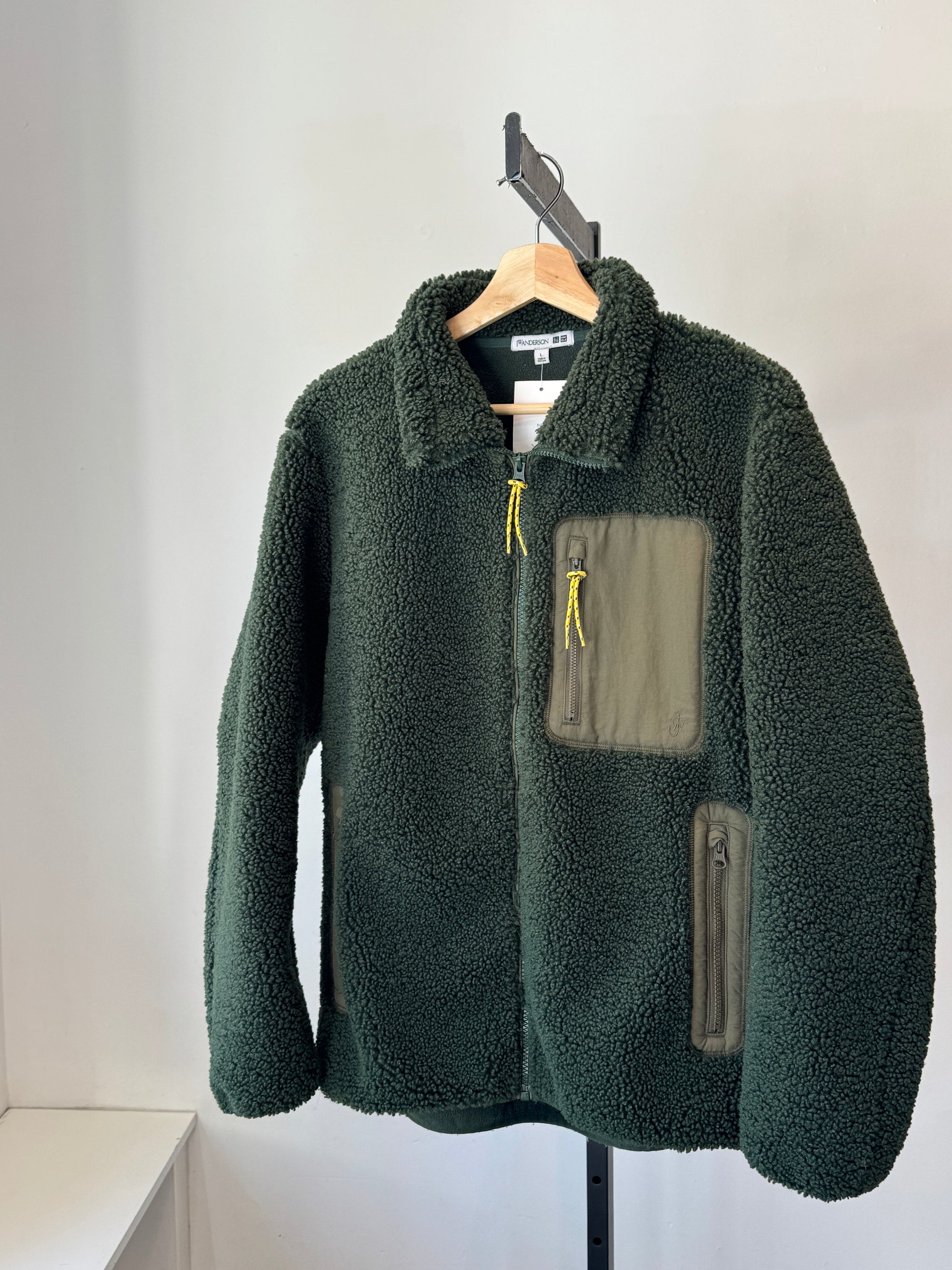 JW Anderson x Uniqlo teddy jacket, Green, Large