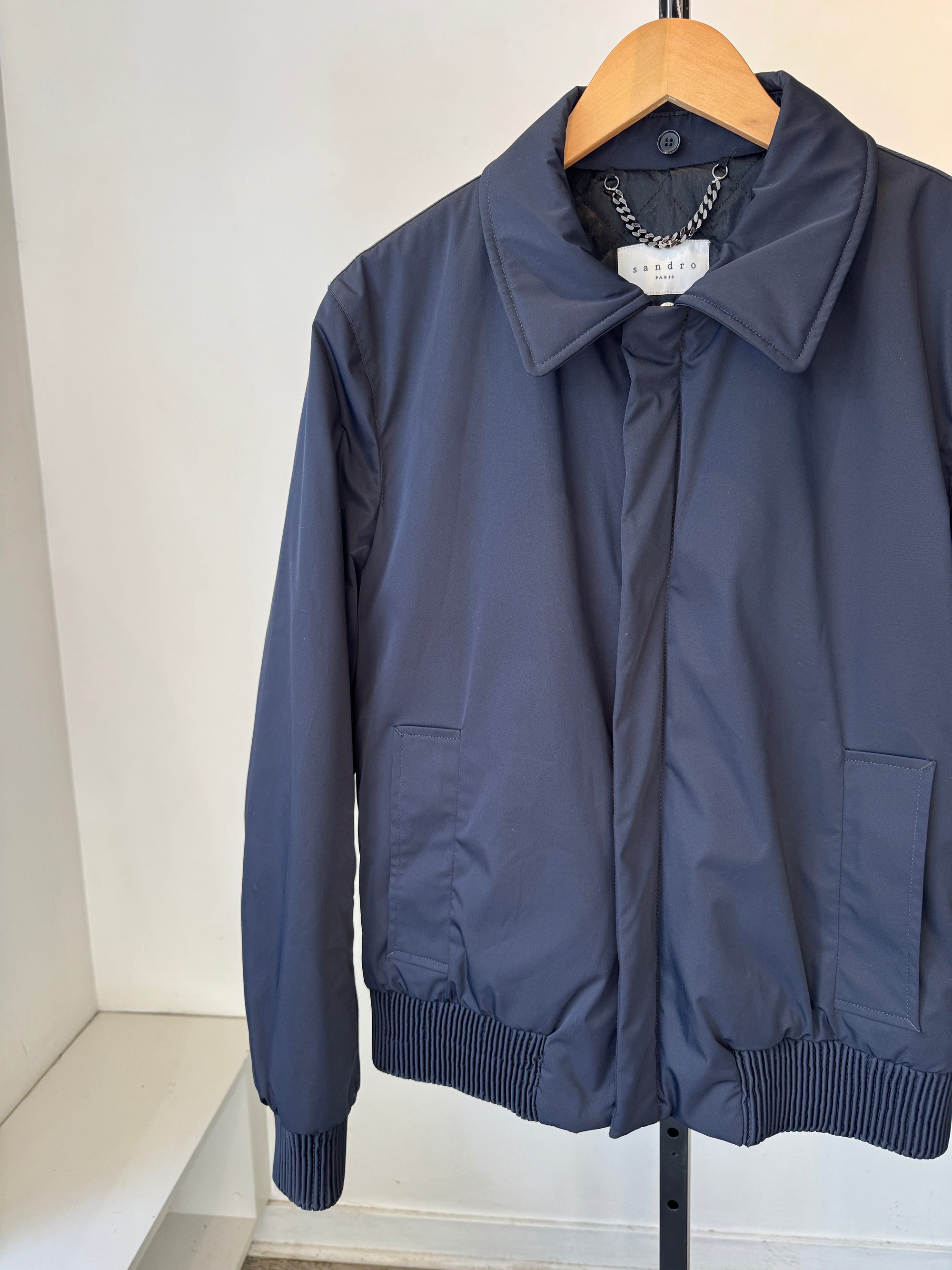 Sandro Paris bomber jacket, Navy, Large