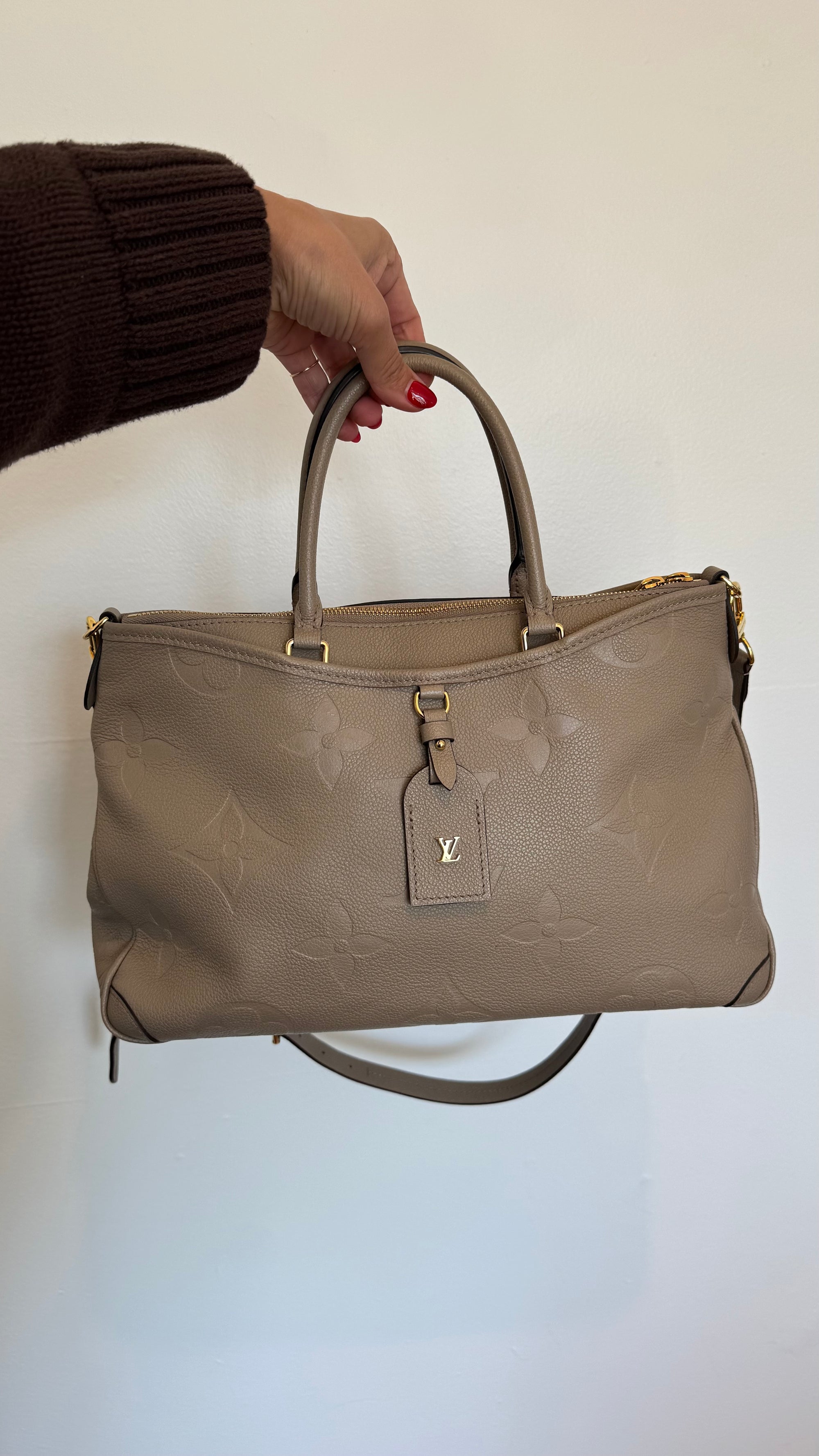 Louis Vuitton Trianon MM Handbag, Tourterelle Grey