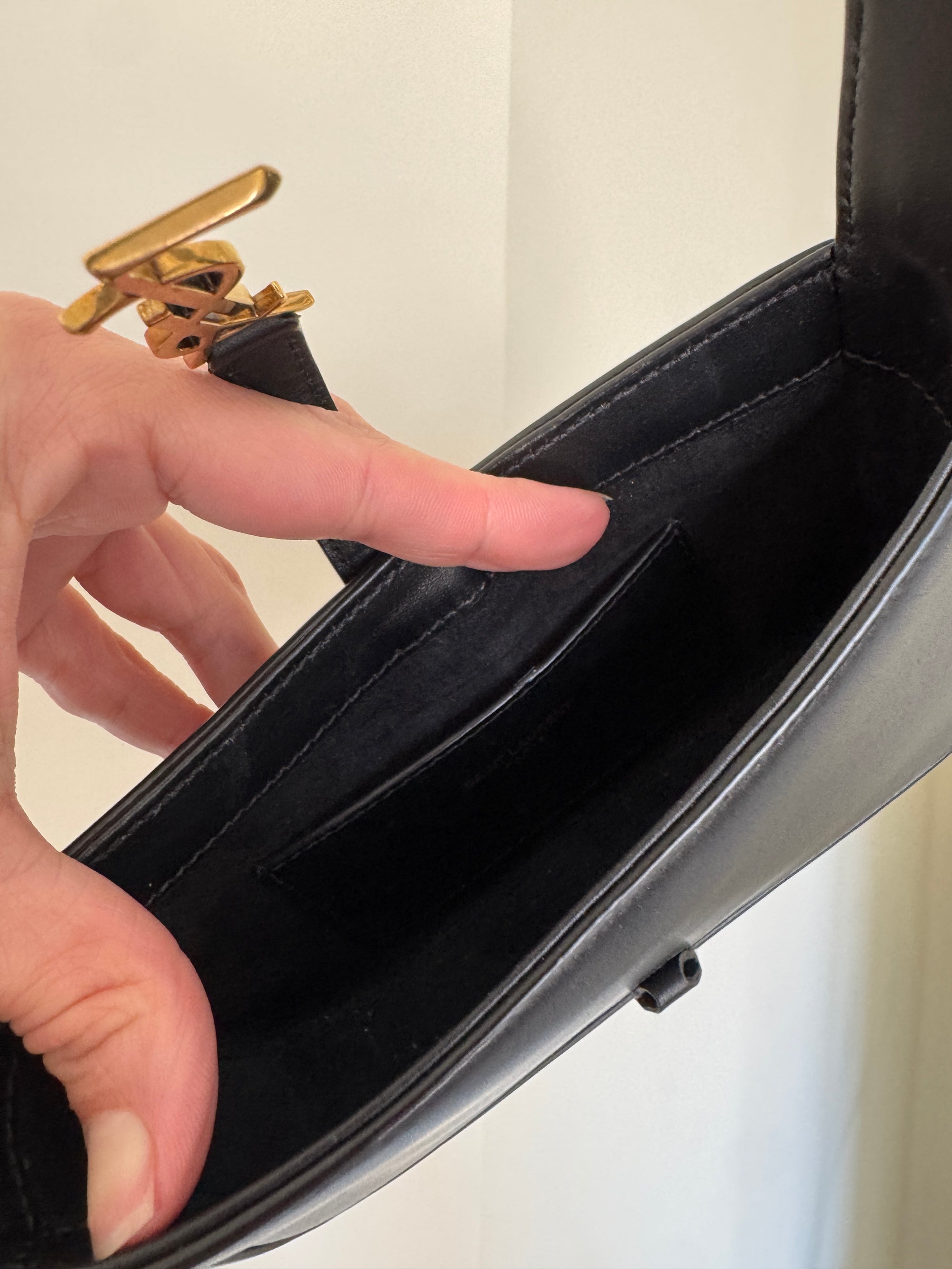 Saint Laurent Mini Le 5 à 7 Compact Purse, Smooth Leather