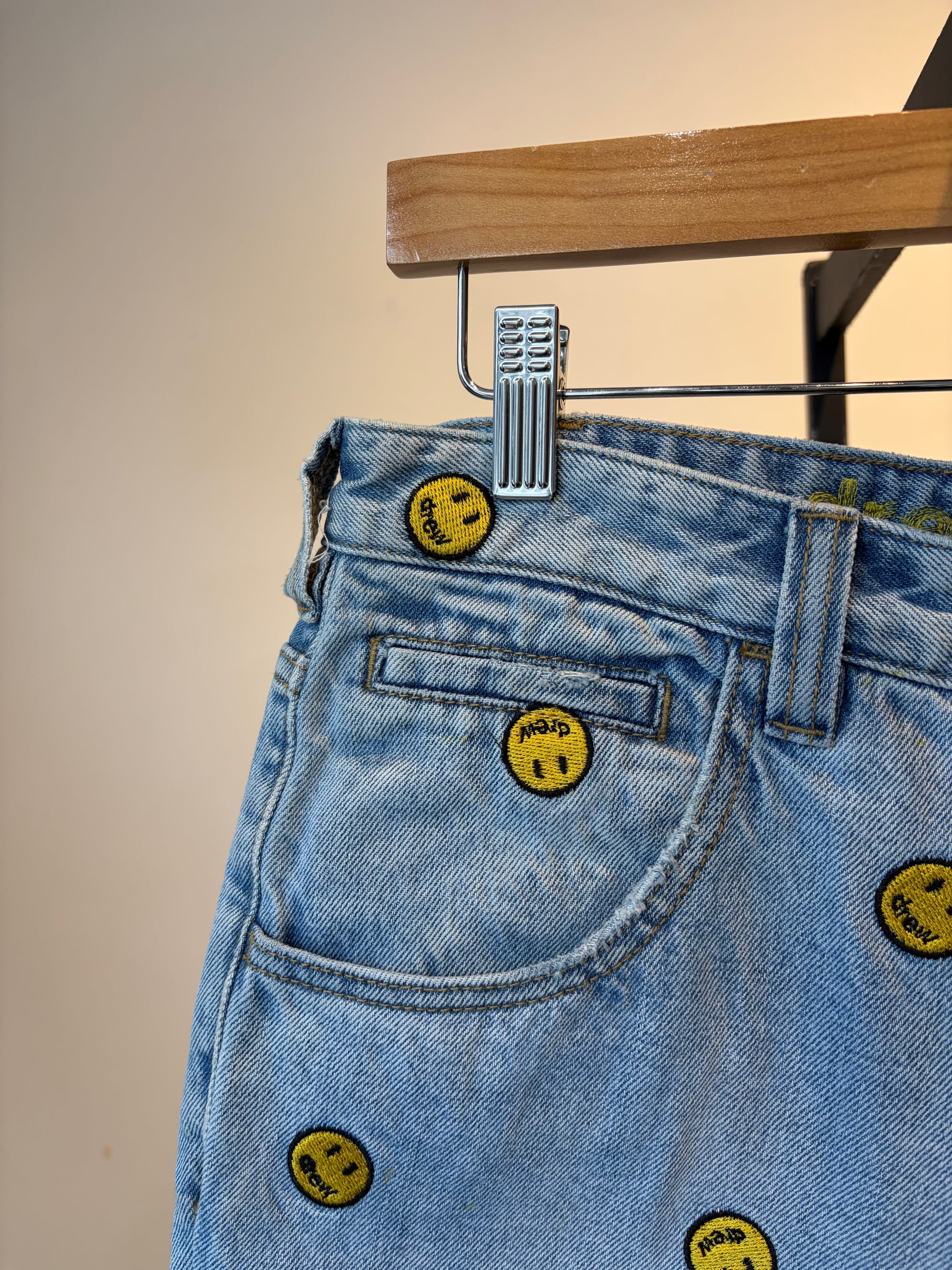 Drew House Blue/printed Denim shorts, 32