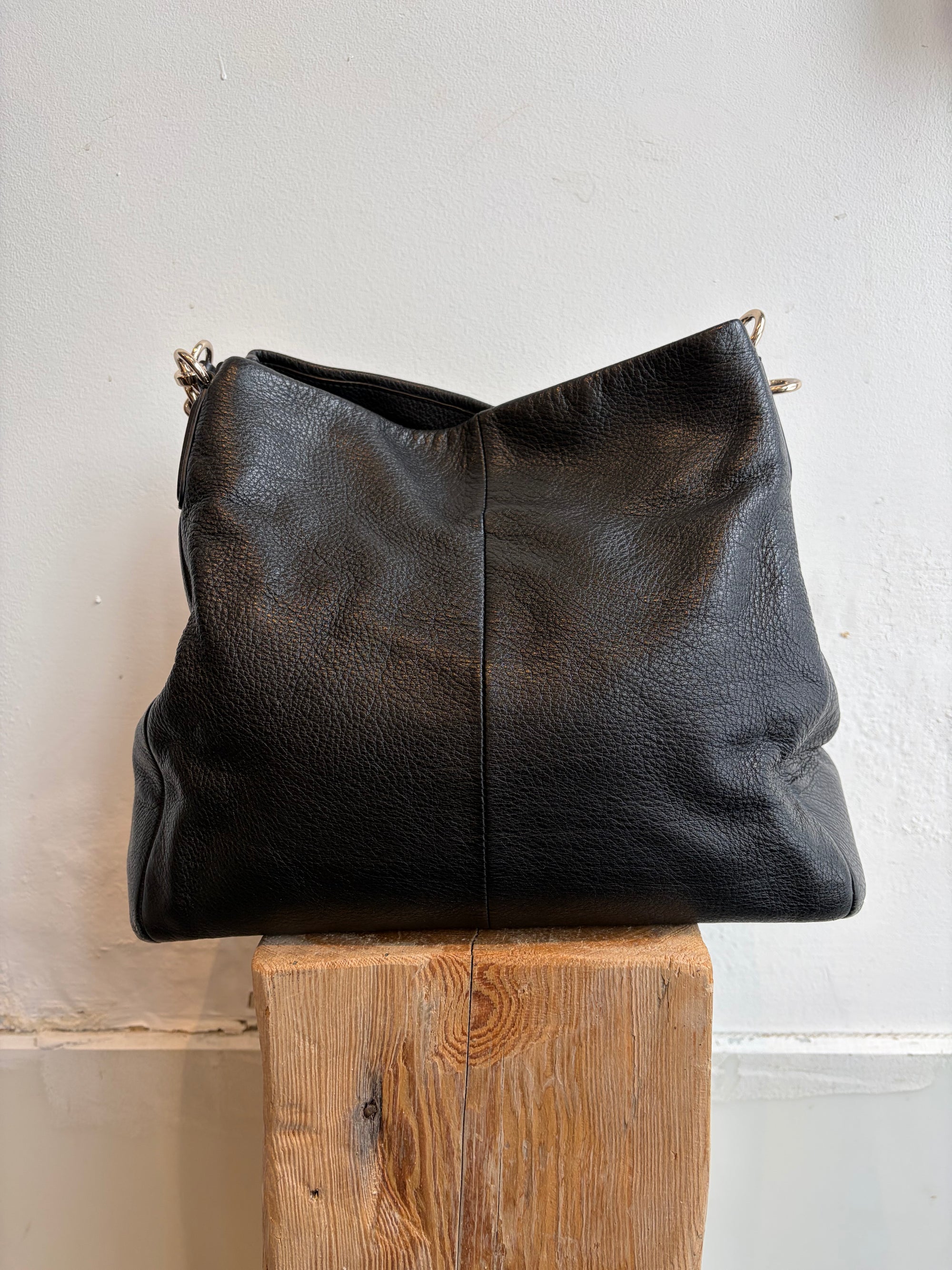 Coach Madison Pheobe Pebbled Leather Shoulder Bag, Black