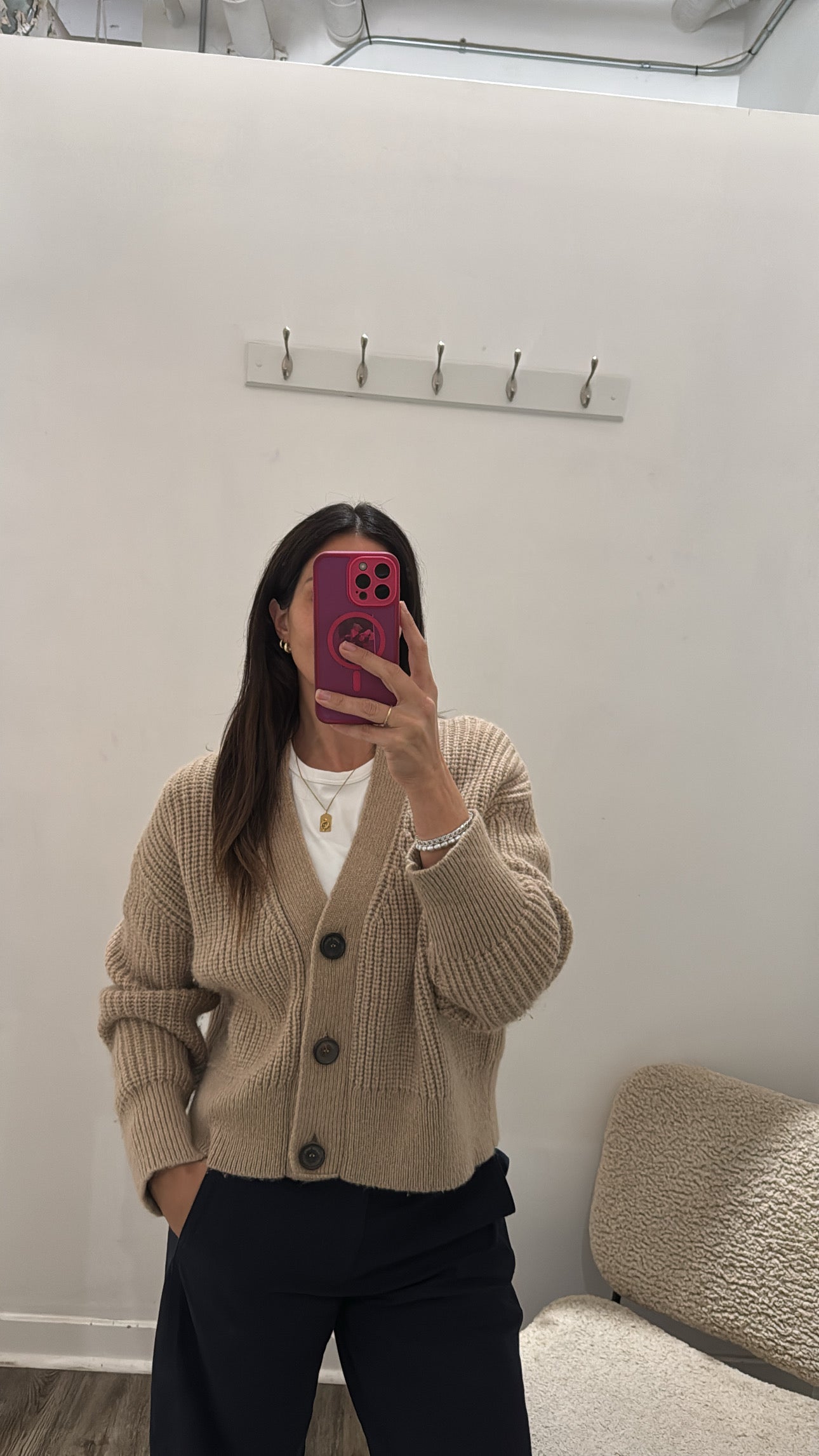 Anine Bing Knit Cardigan Camel, XS