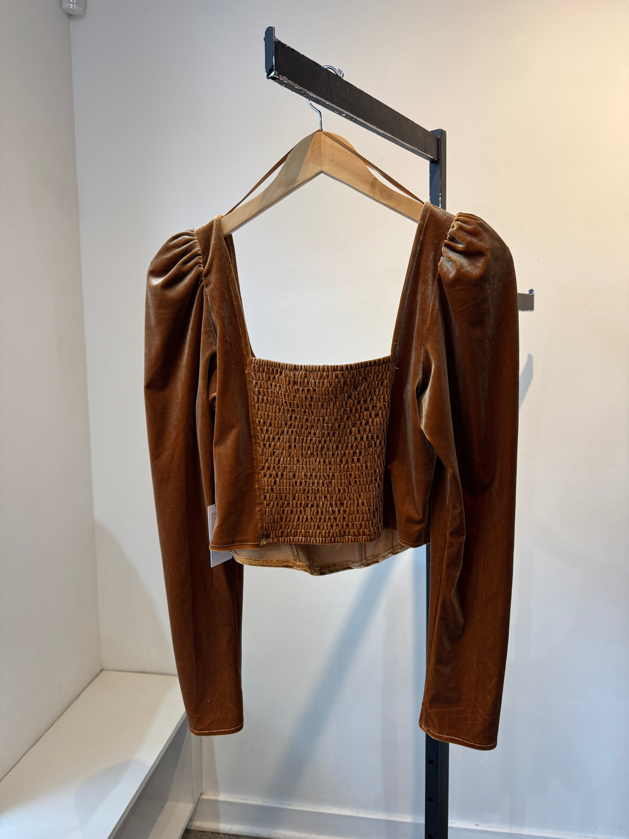 ASTR the Label Ashbury Velvet Corset, Gold, Large