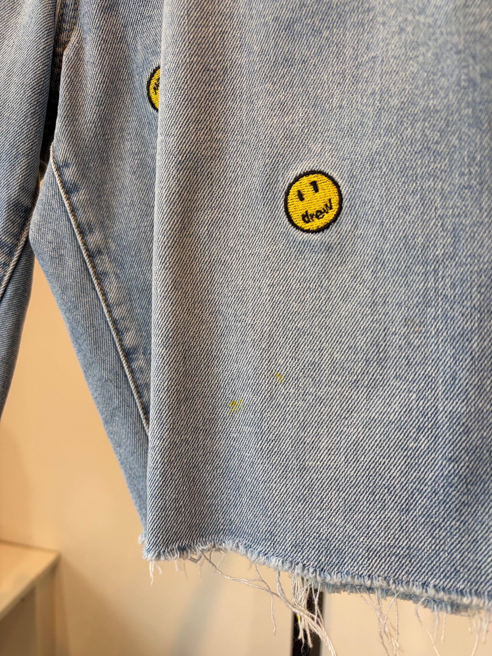 Drew House Blue/printed Denim shorts, 32