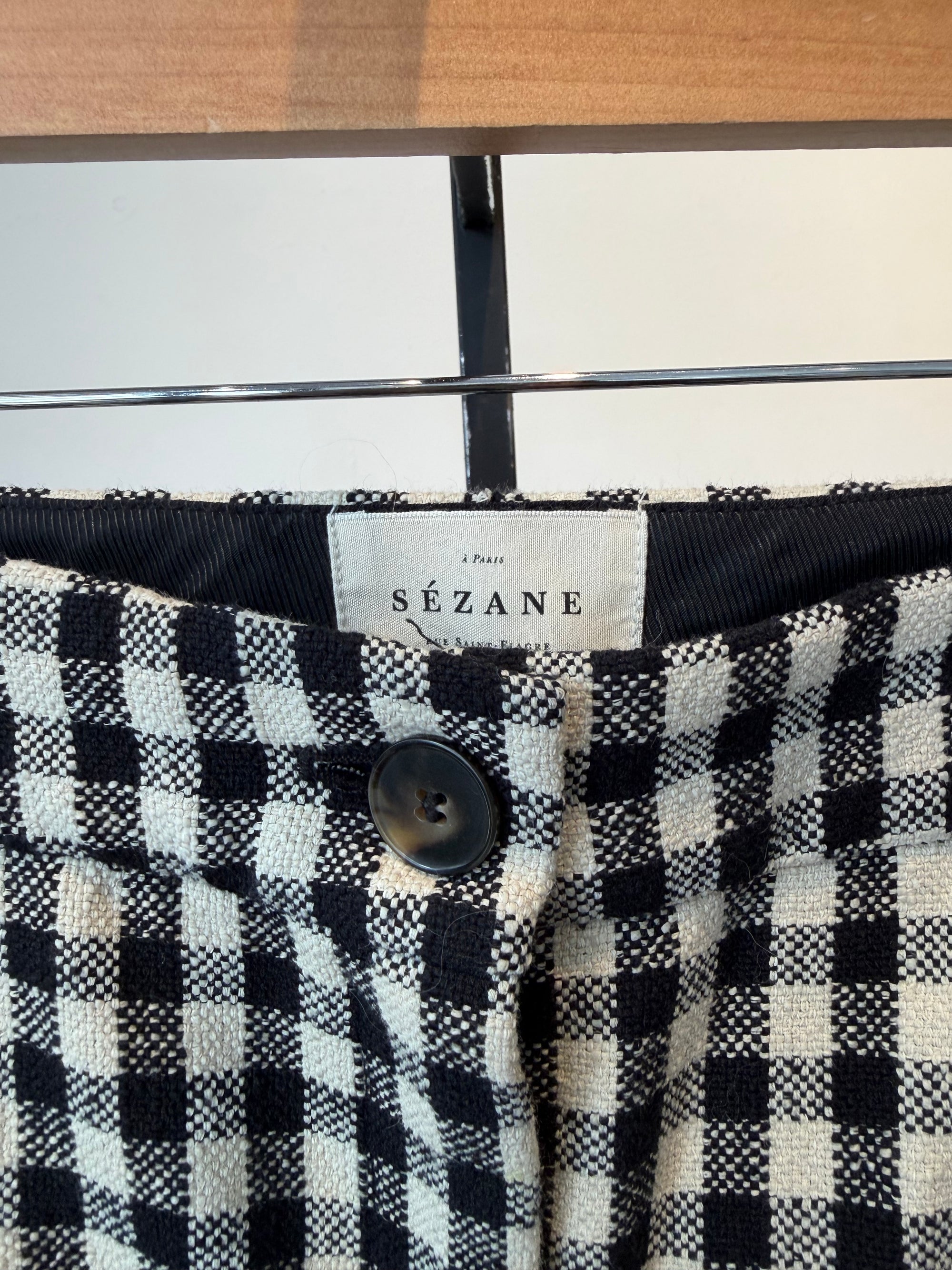 Sézane Martin Crop Trousers,  Black White, 34