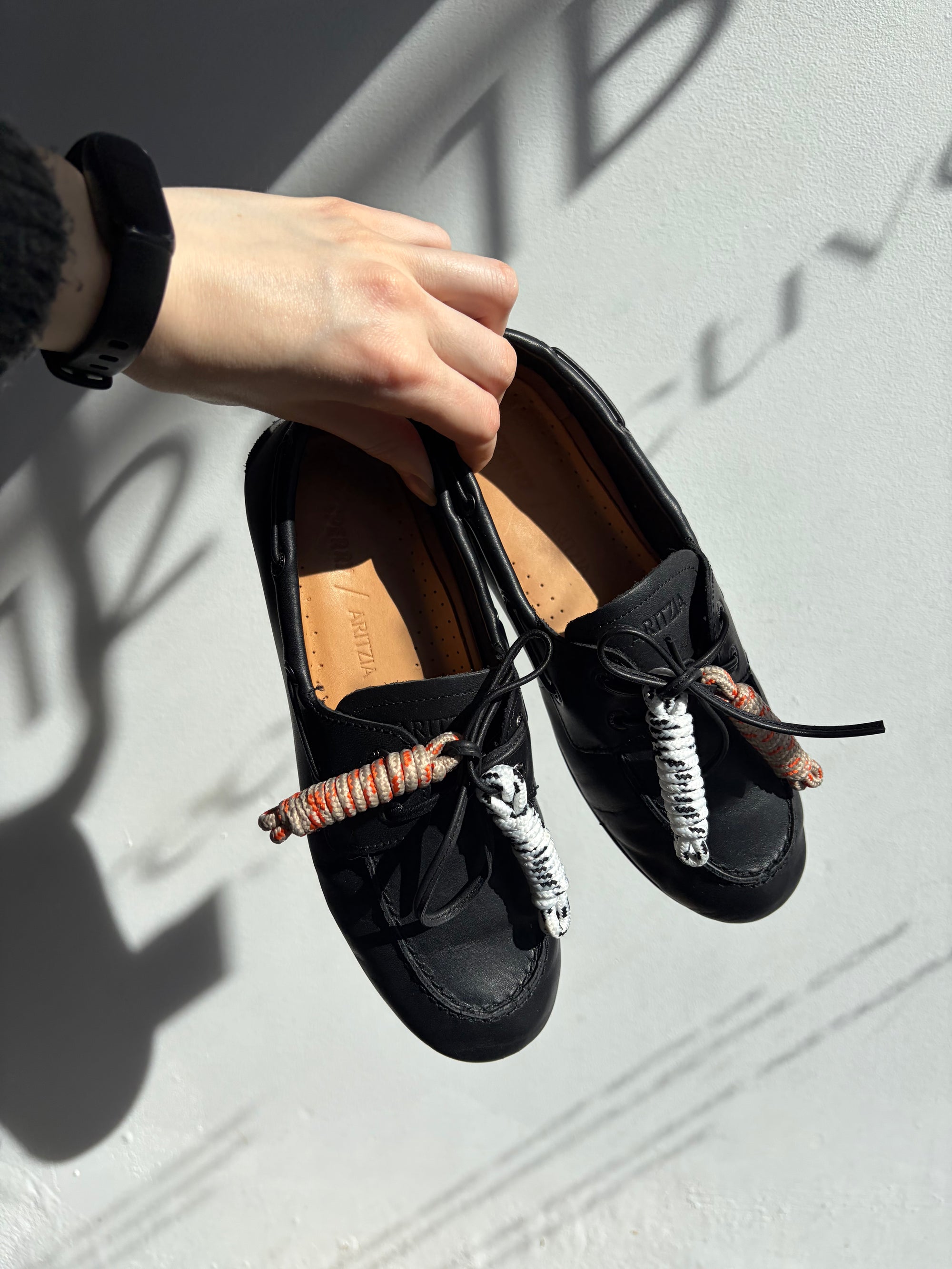 Aritzia x Sperry, AO boat shoes, Black, 6.5