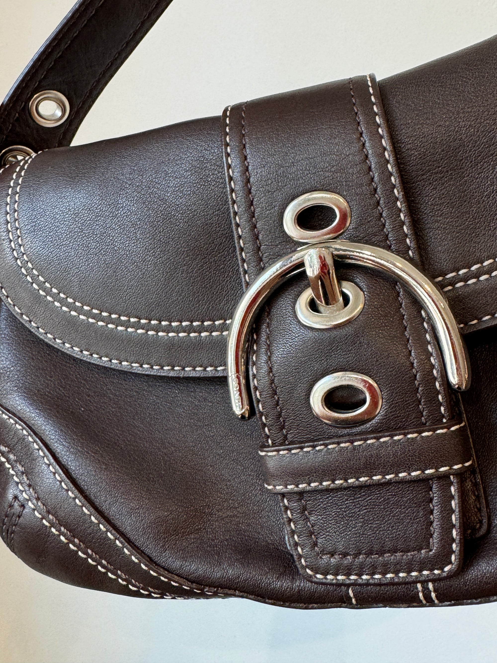 Coach Vintage Leather Soho Handbags Brown