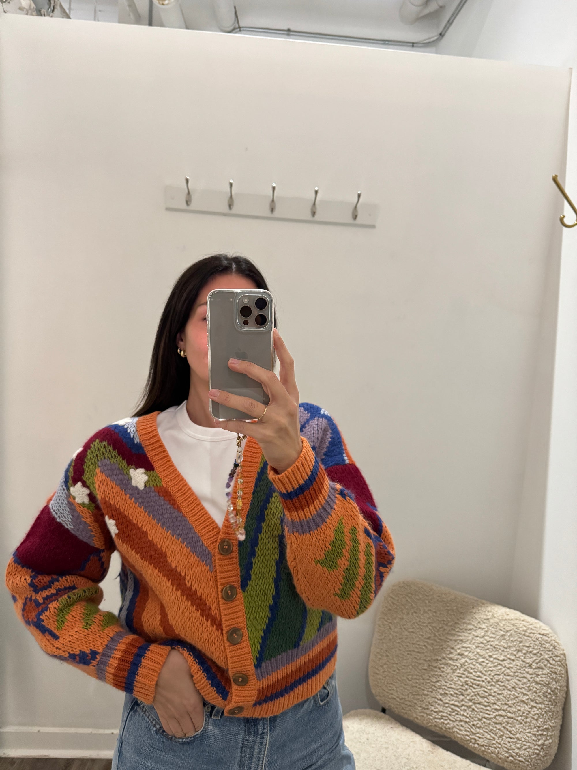 Mother The Good Trip cardigan, Orange Multi, XS