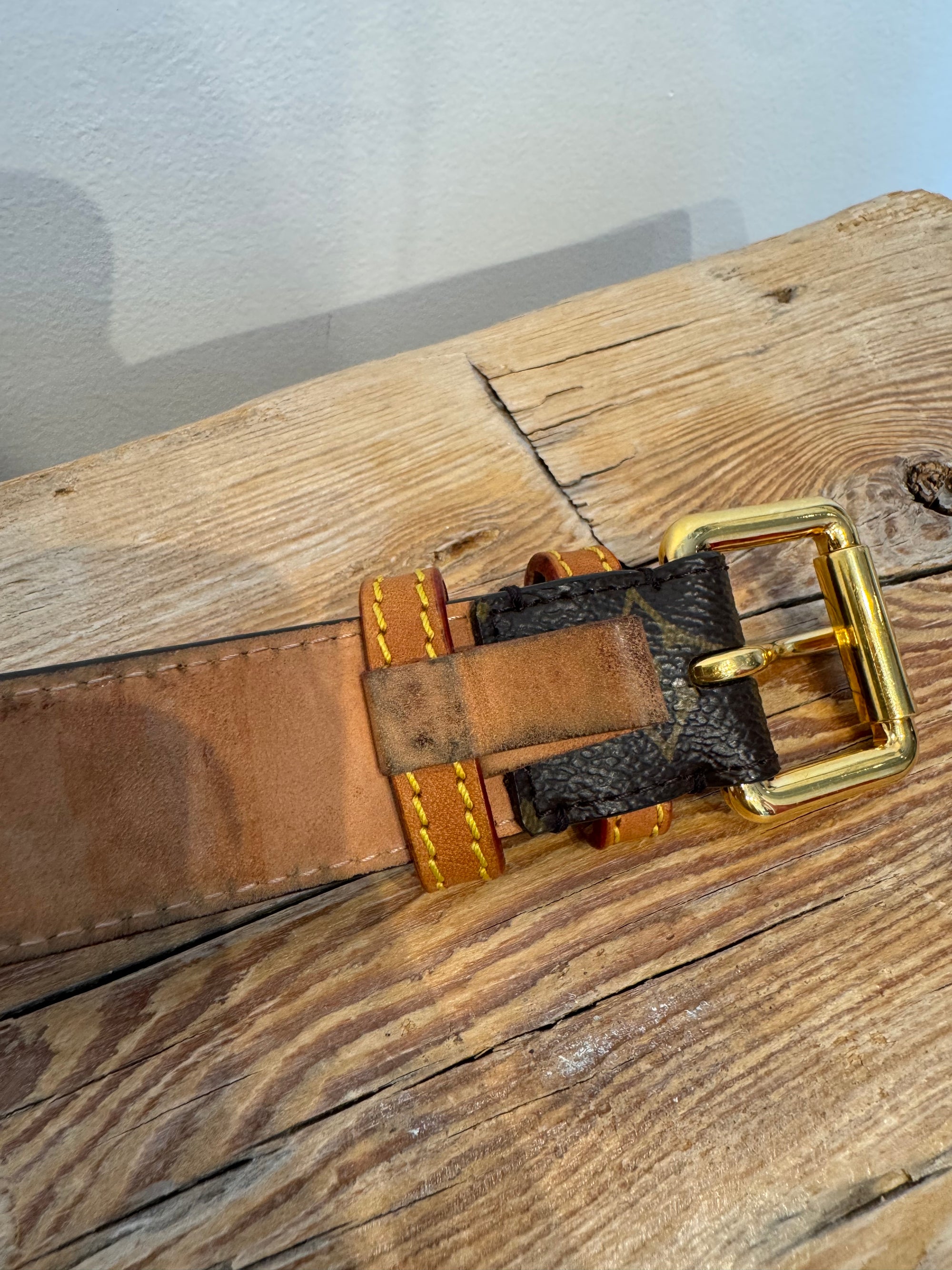 Louis Vuitton Limited Edition Dentelle Belt, Brown, 90/36