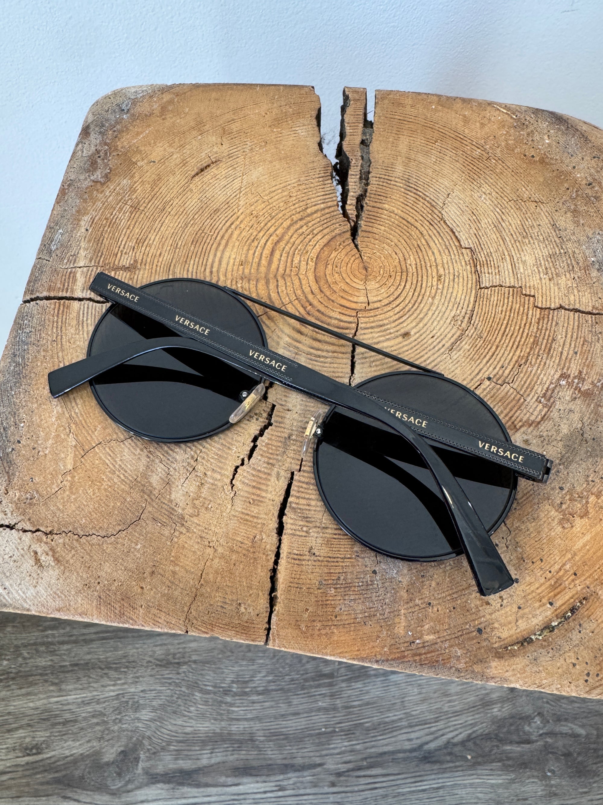Versace Round Aviator Sunglasses Black