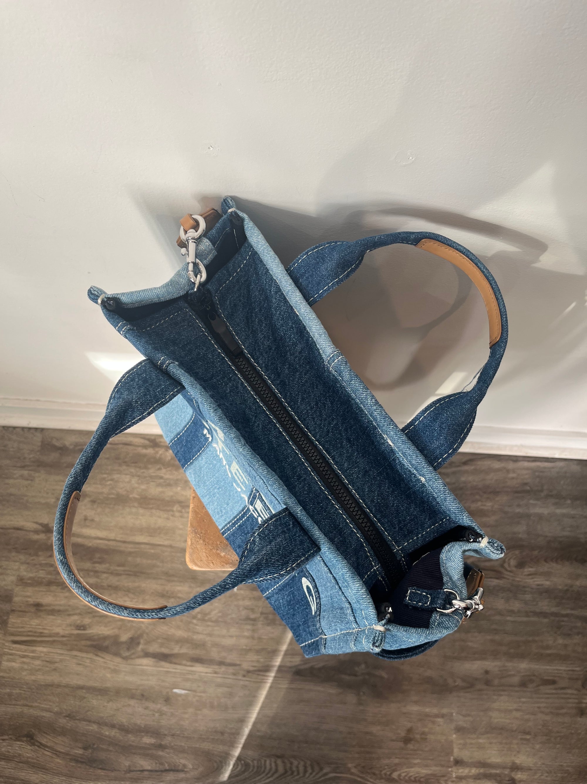 Marc Jacobs Denim Patchwork Tote, Blue, Medium