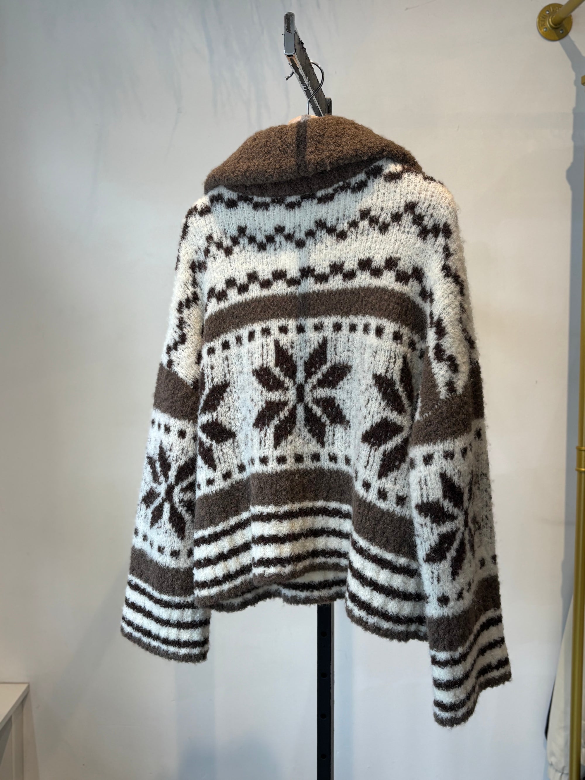 Smythe fairisle alpaca sweater, Brown, Small