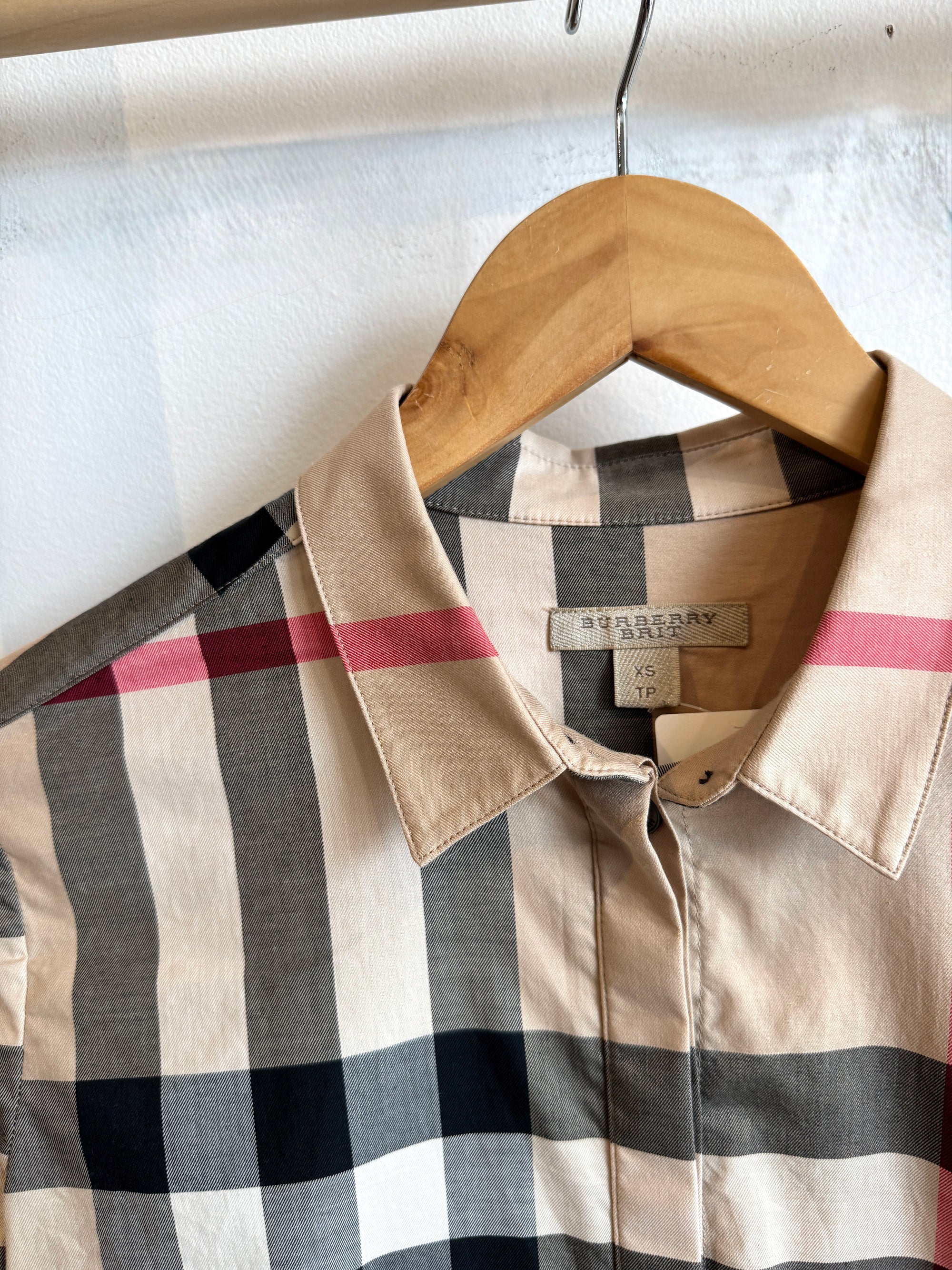 Burberry Brit button up shirt, nova check,  Brown, XS
