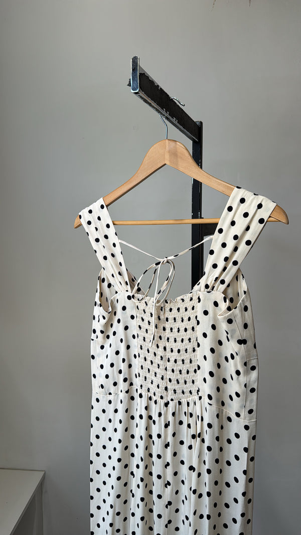reformation black and white polka dot dress dress, Black, 12 week402023 pearl buttons down the Color:Other Colors (Leaving a note) Babydoll Dress Dress Pattern