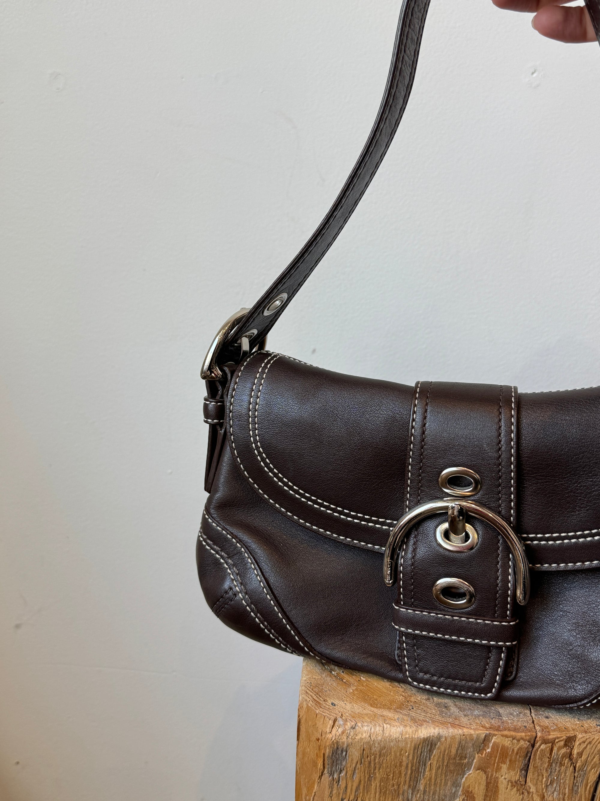 Coach Vintage Leather Soho Handbags Brown