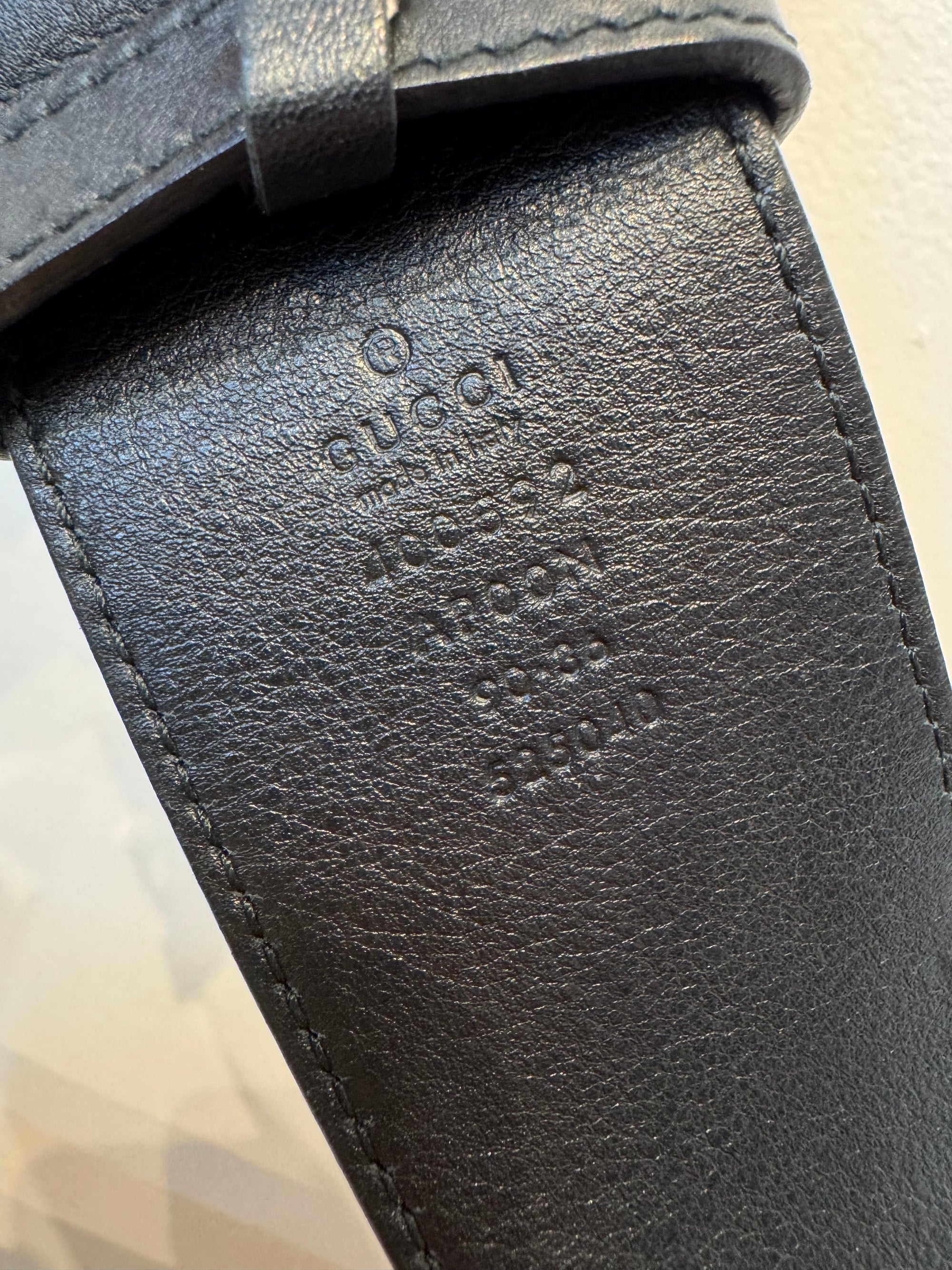 Gucci Dionysus Wide Leather Belt, Black, 90/36