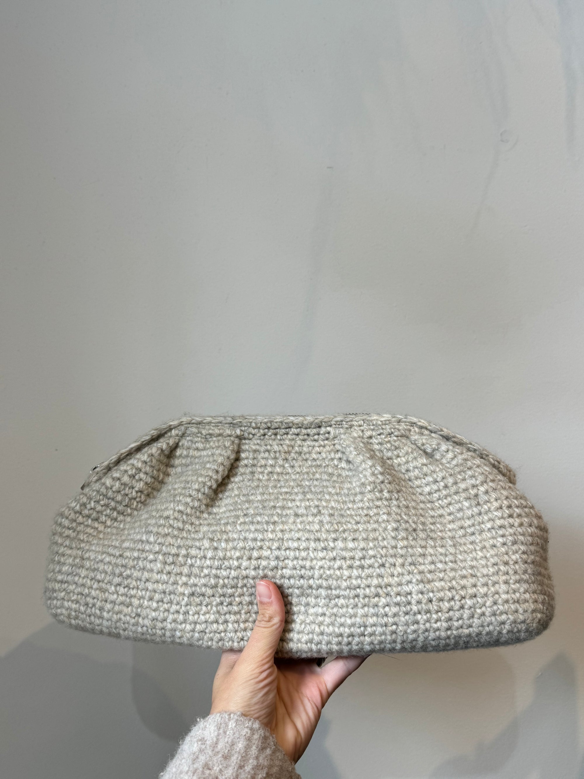 Mango Knit Clutch Oat