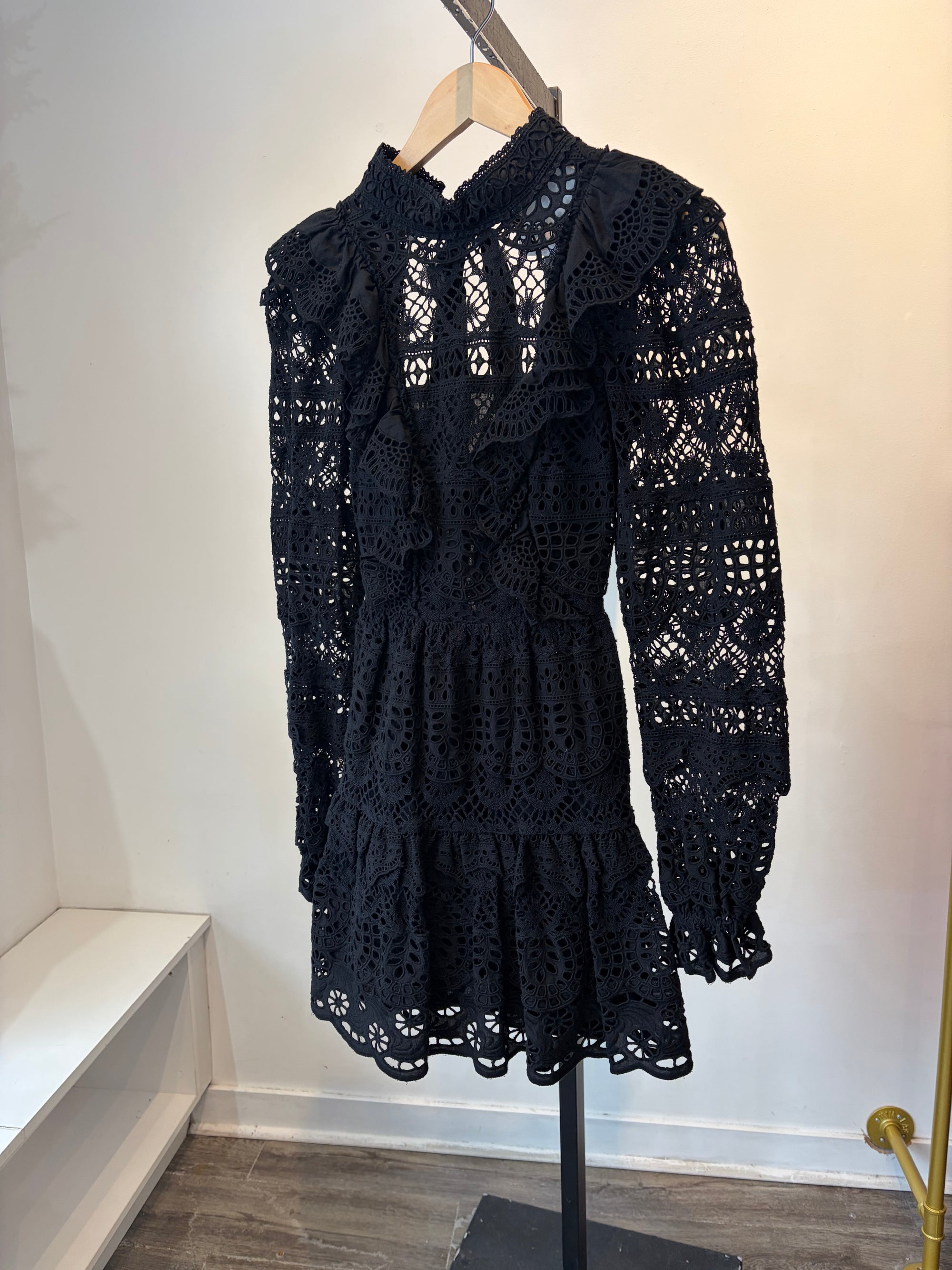 Sea New York, Patrizia Lace Open Back Mini Dress, 0