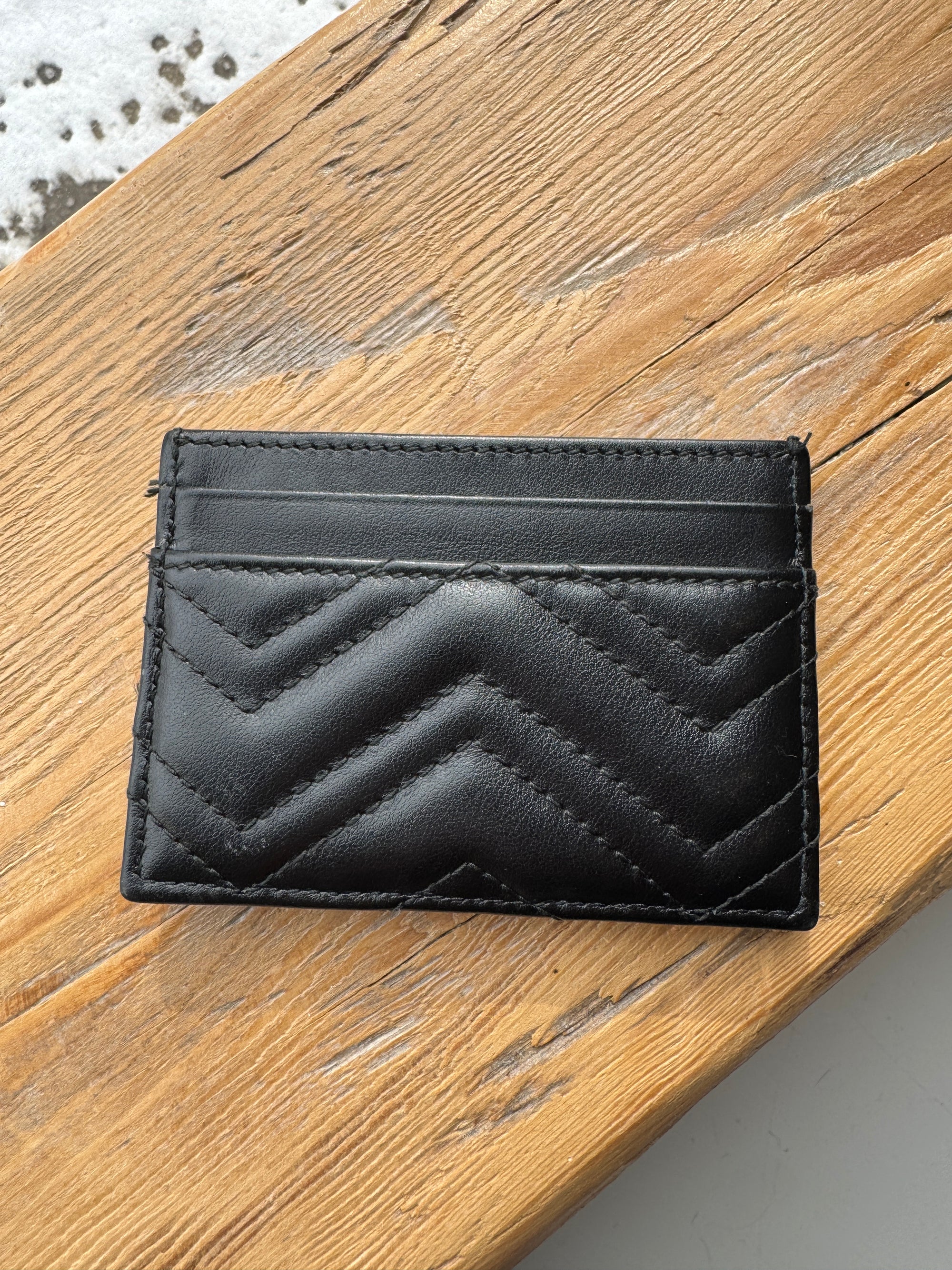 Gucci Marmont Card Holder, Black/Gold