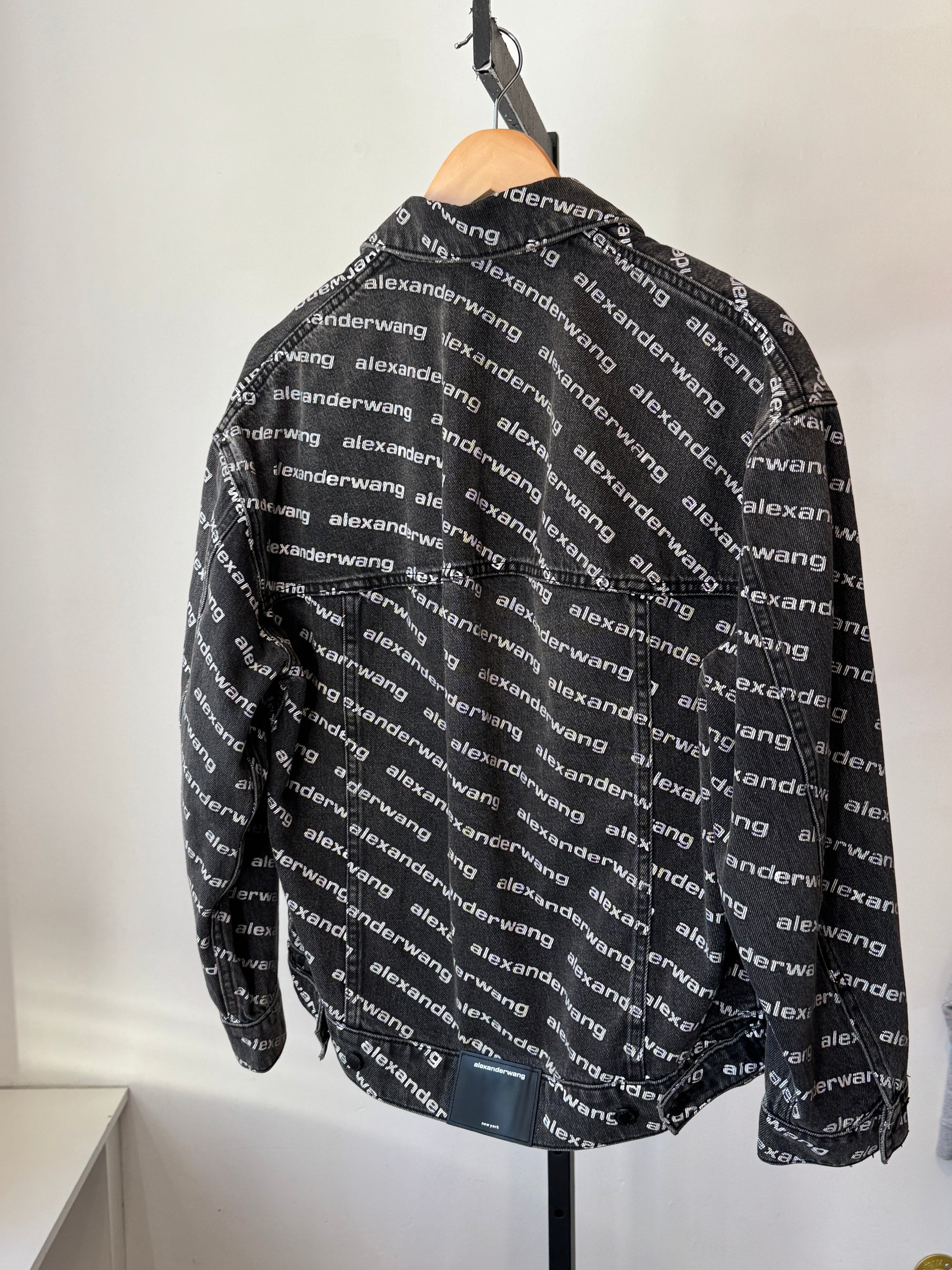 Alexander Wang Logo Denim Jacket Black, S
