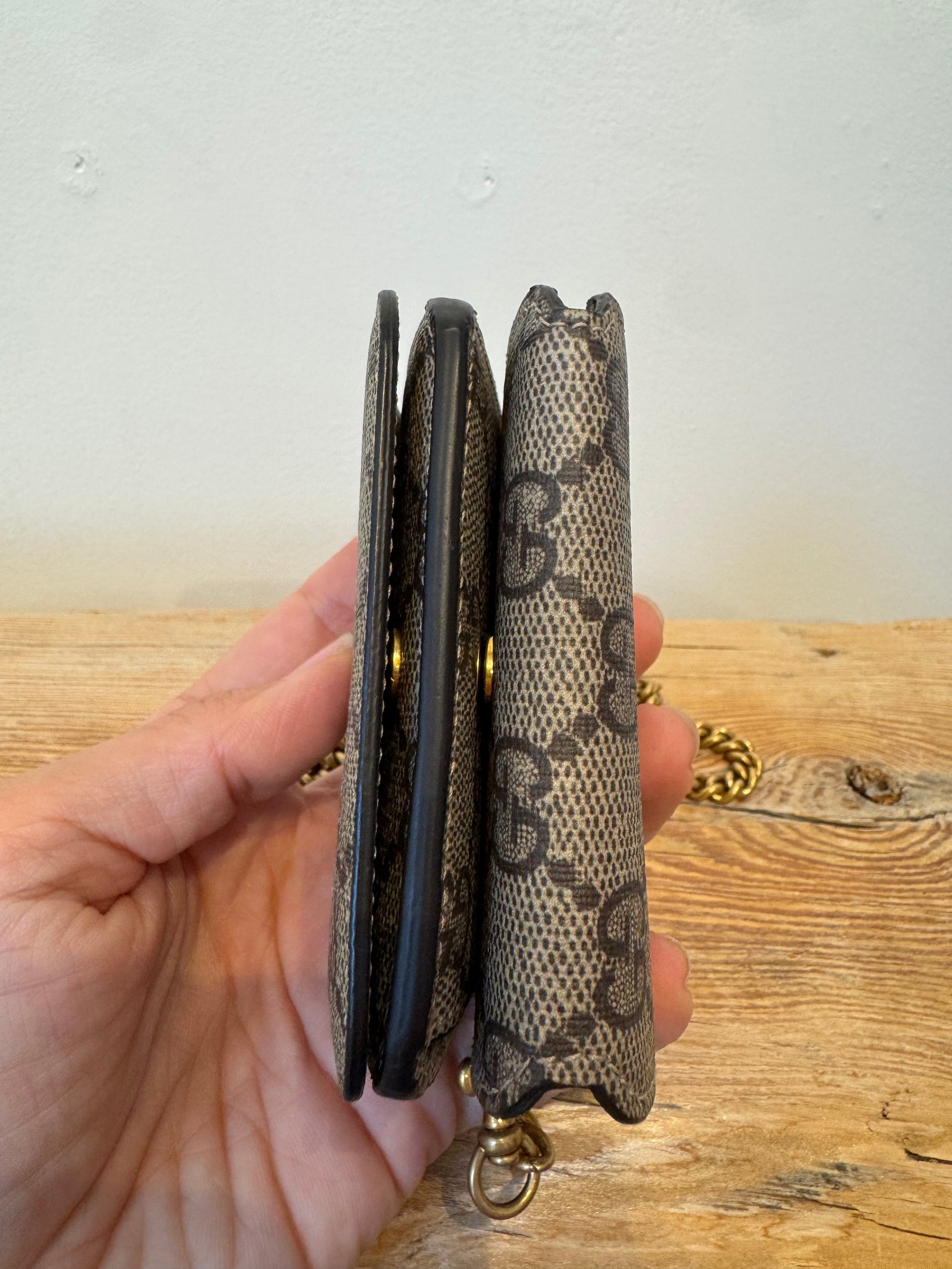 Gucci x Balenciaga Hacker Project Mini Wallet on Chain, Brown