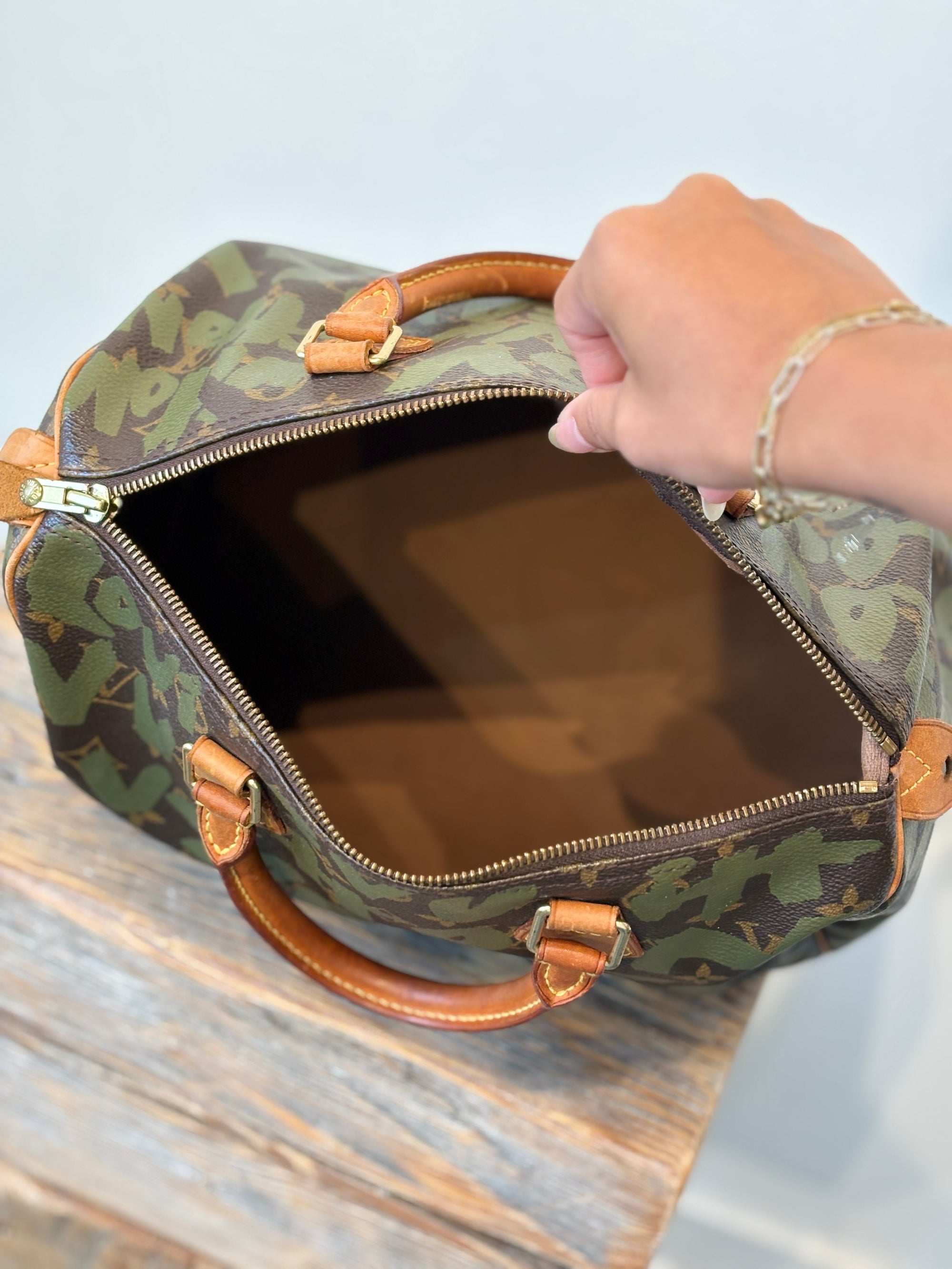 Louis Vuitton x Stephen Sprouse 2001 Speedy 30, brown/dark green